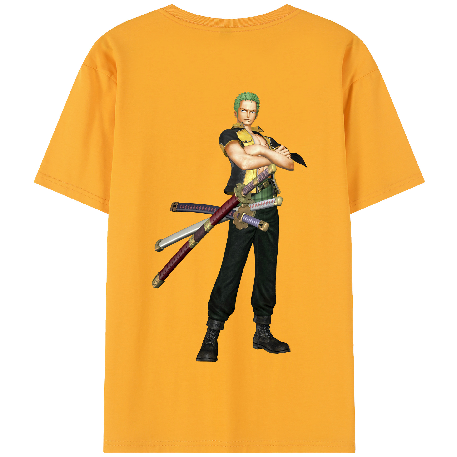 ワンピース ロロノア・ゾロ ONE PIECE Roronoa Zoro 綿100％半袖Tシャツ（背面プリント）