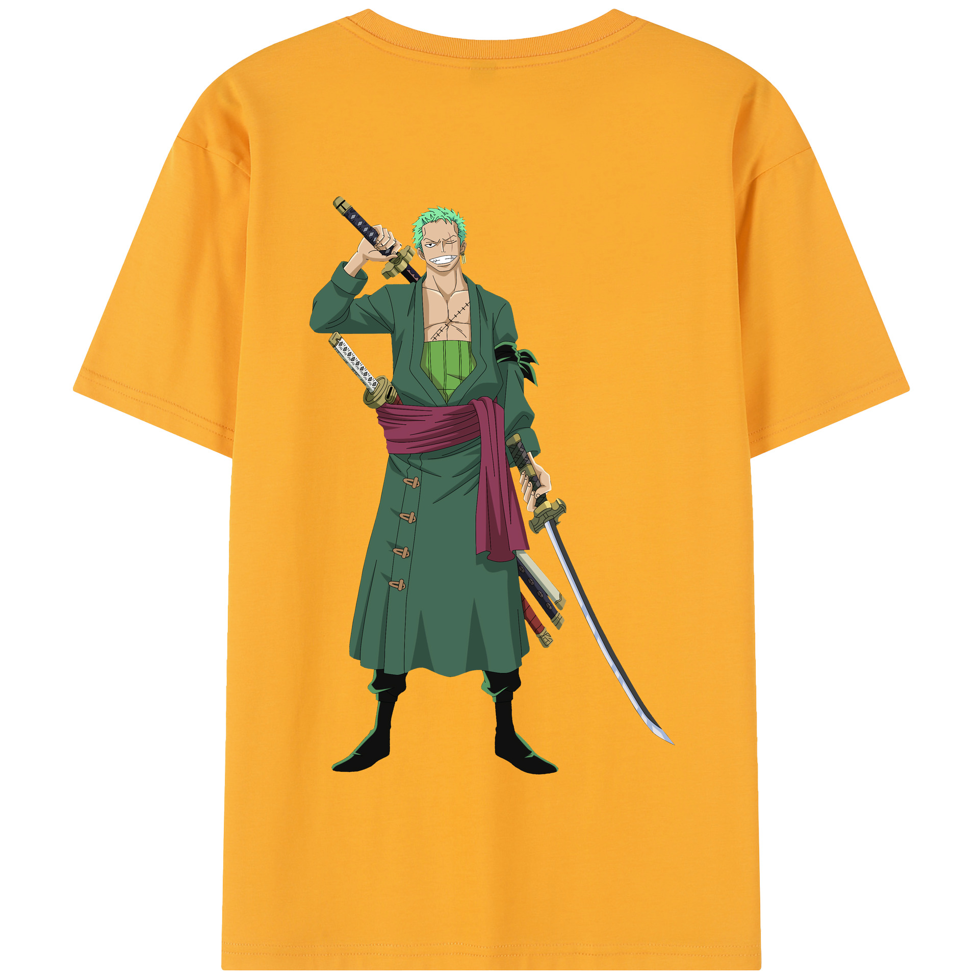 ワンピース ロロノア・ゾロ ONE PIECE Roronoa Zoro 綿100％半袖Tシャツ（背面プリント）