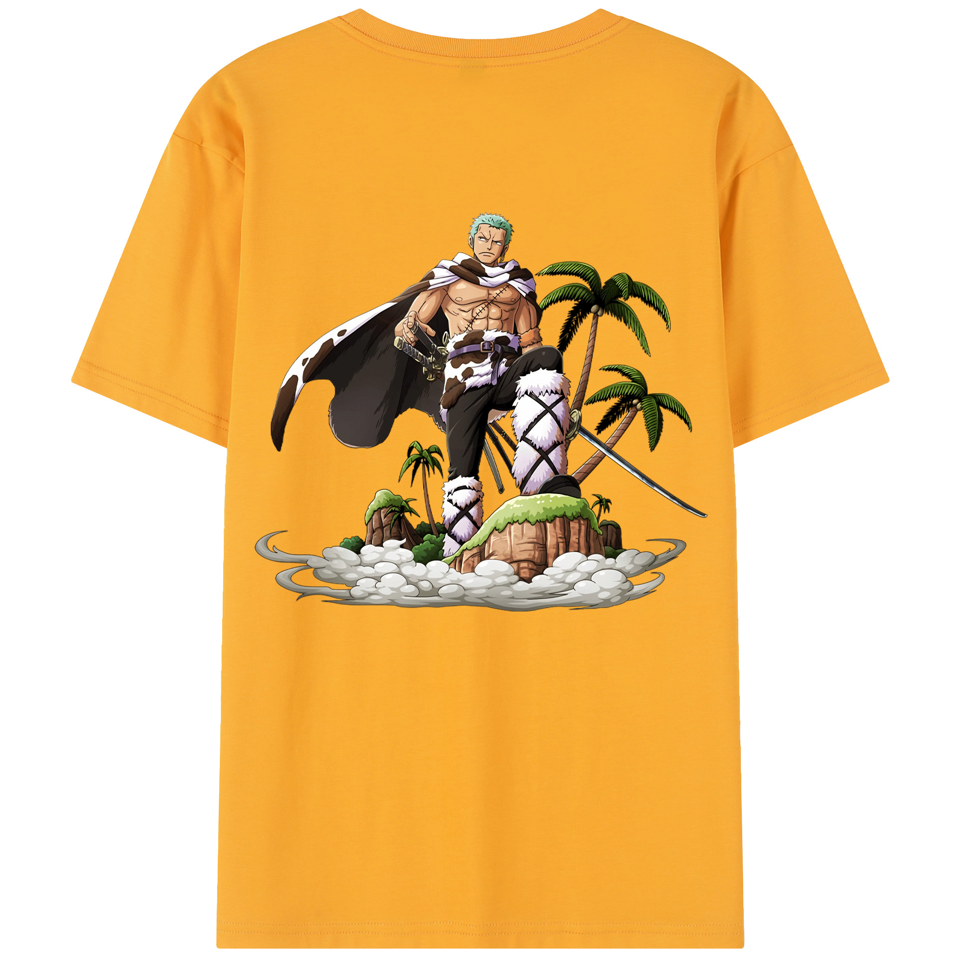 ワンピース ロロノア・ゾロ ONE PIECE Roronoa Zoro 綿100％半袖Tシャツ（背面プリント）