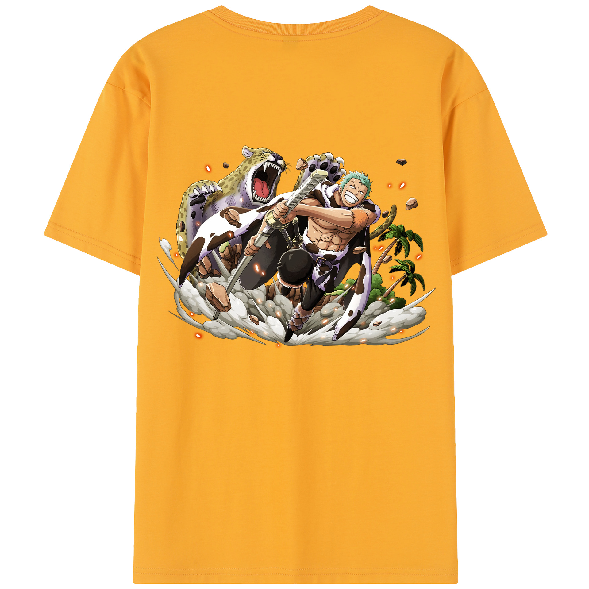ワンピース ロロノア・ゾロ ONE PIECE Roronoa Zoro 綿100％半袖Tシャツ（背面プリント）