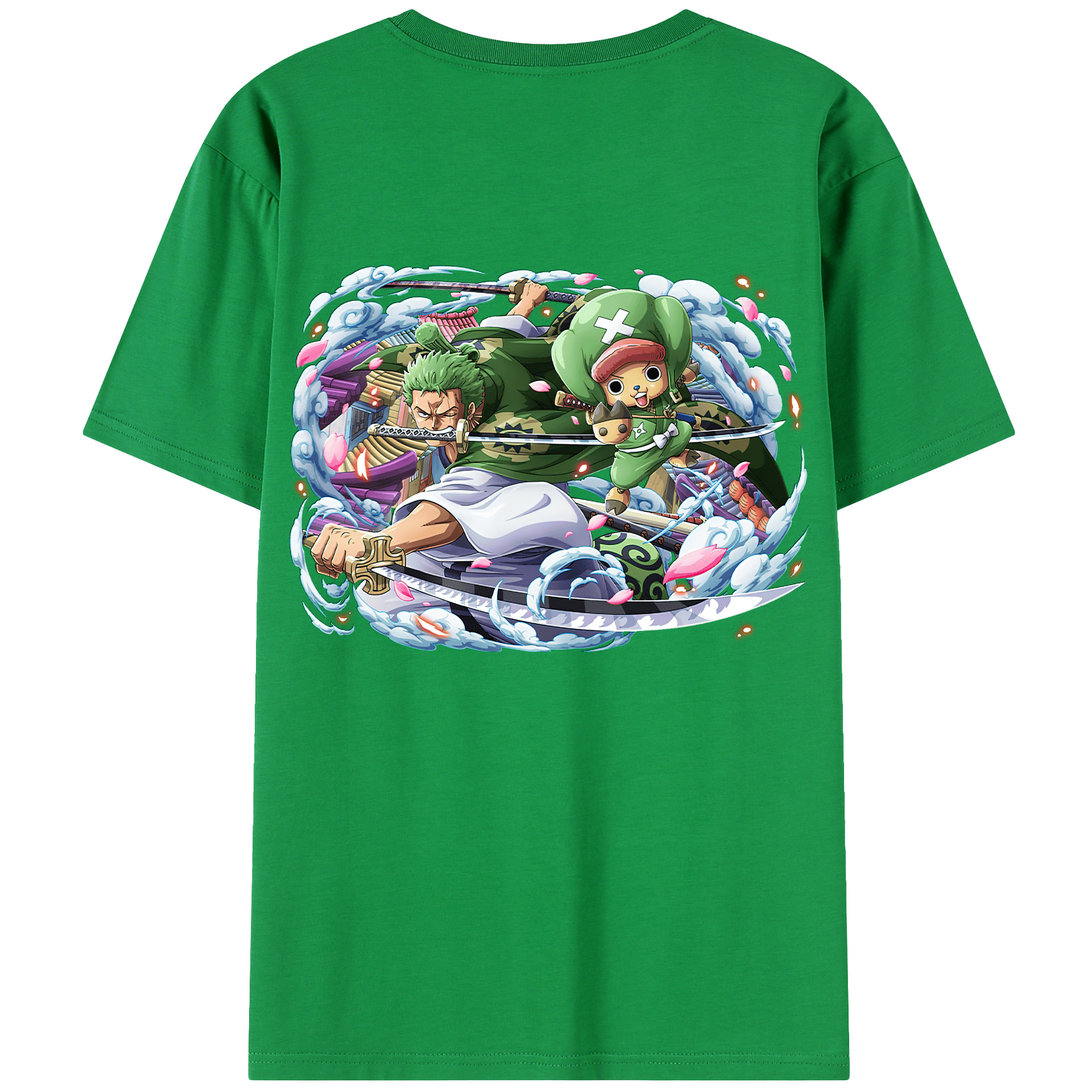 ワンピース ロロノア・ゾロ ONE PIECE Roronoa Zoro 綿100％半袖Tシャツ（背面プリント）