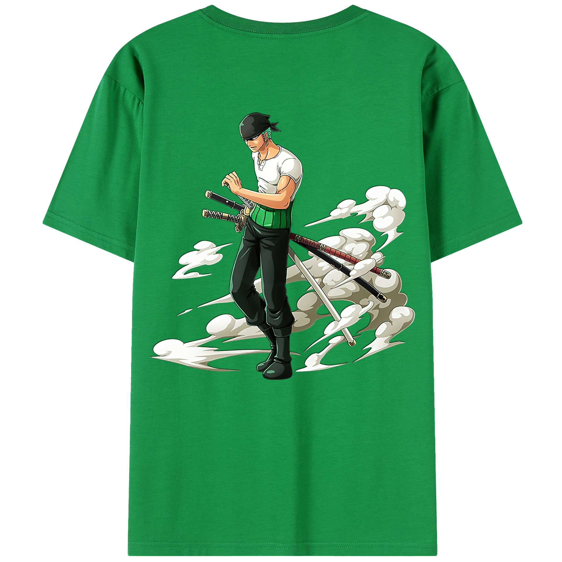 ワンピース ロロノア・ゾロ ONE PIECE Roronoa Zoro 綿100％半袖Tシャツ（背面プリント）