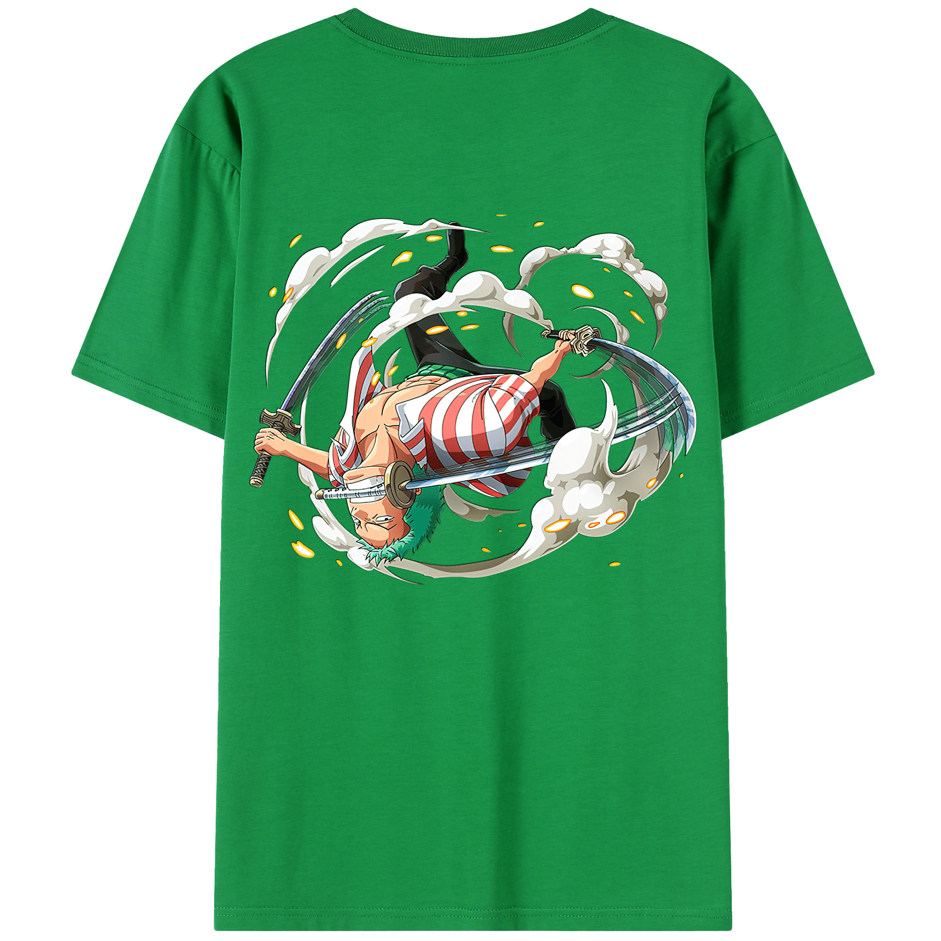 ワンピース ロロノア・ゾロ ONE PIECE Roronoa Zoro 綿100％半袖Tシャツ（背面プリント）