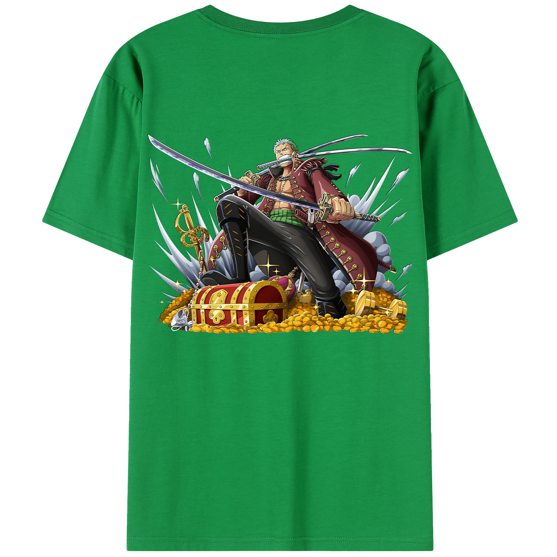 ワンピース ロロノア・ゾロ ONE PIECE Roronoa Zoro 綿100％半袖Tシャツ（背面プリント）