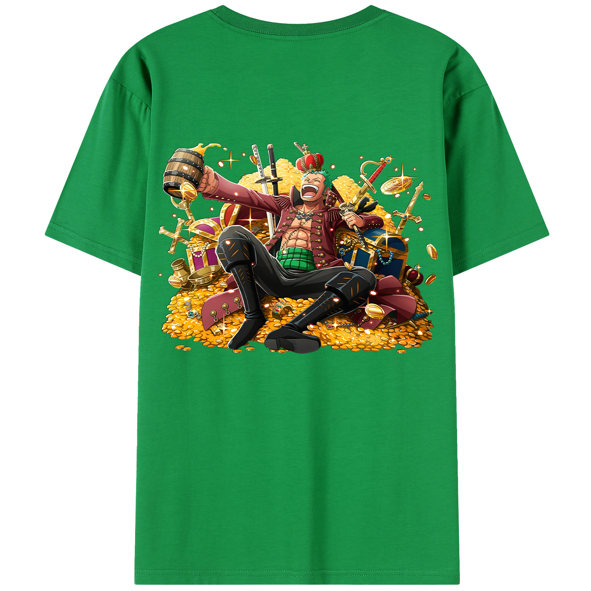 ワンピース ロロノア・ゾロ ONE PIECE Roronoa Zoro 綿100％半袖Tシャツ（背面プリント）