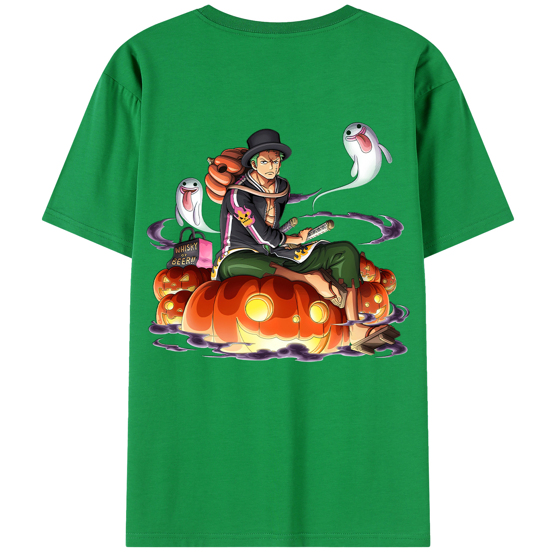 ワンピース ロロノア・ゾロ ONE PIECE Roronoa Zoro 綿100％半袖Tシャツ（背面プリント）