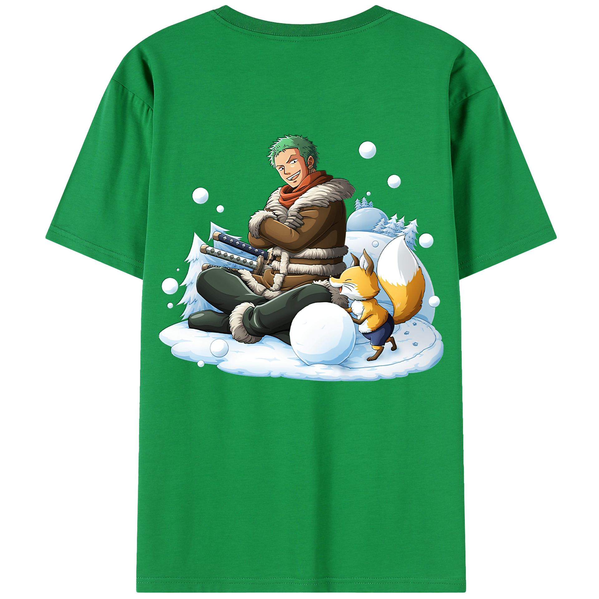 ワンピース ロロノア・ゾロ ONE PIECE Roronoa Zoro 綿100％半袖Tシャツ（背面プリント）