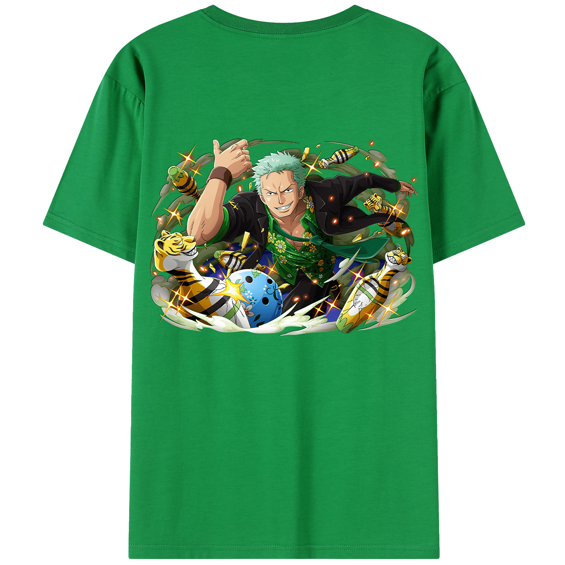 ワンピース ロロノア・ゾロ ONE PIECE Roronoa Zoro 綿100％半袖Tシャツ（背面プリント）