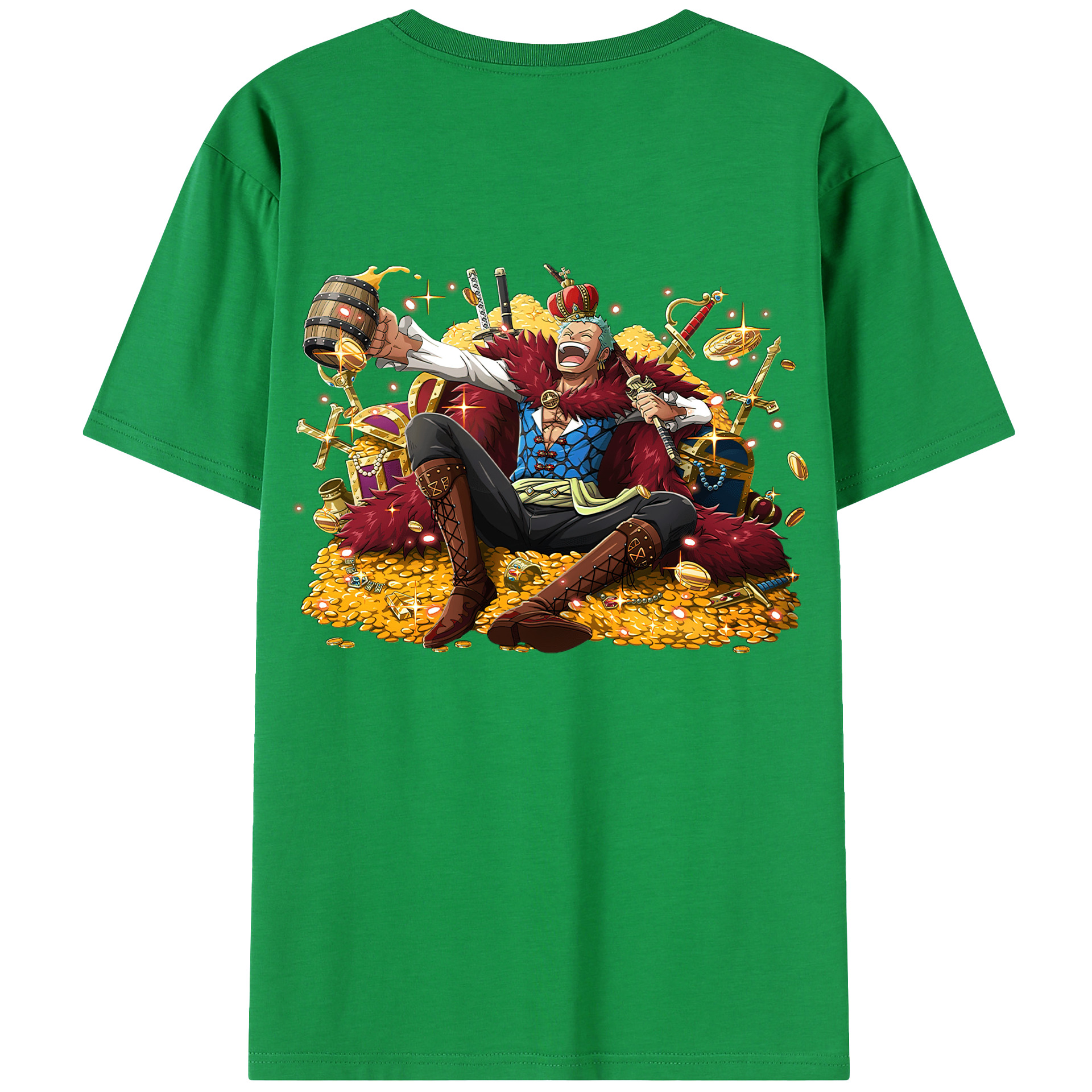 ワンピース ロロノア・ゾロ ONE PIECE Roronoa Zoro 綿100％半袖Tシャツ（背面プリント）