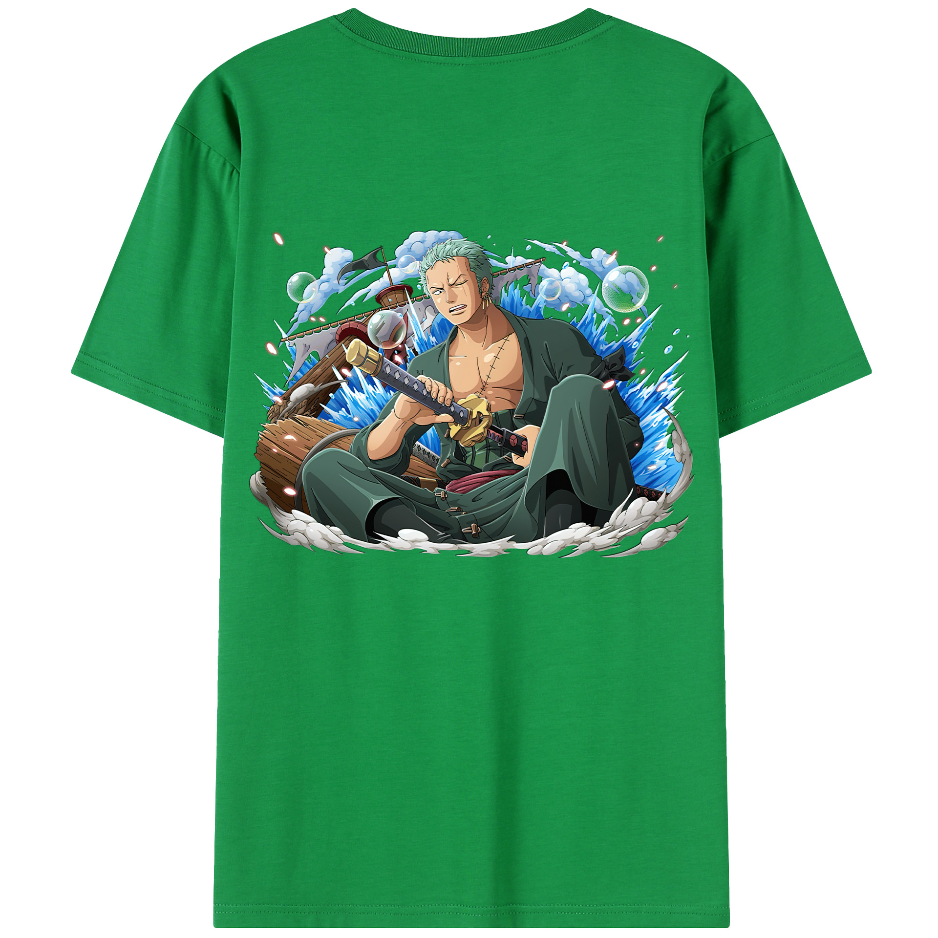 ワンピース ロロノア・ゾロ ONE PIECE Roronoa Zoro 綿100％半袖Tシャツ（背面プリント）