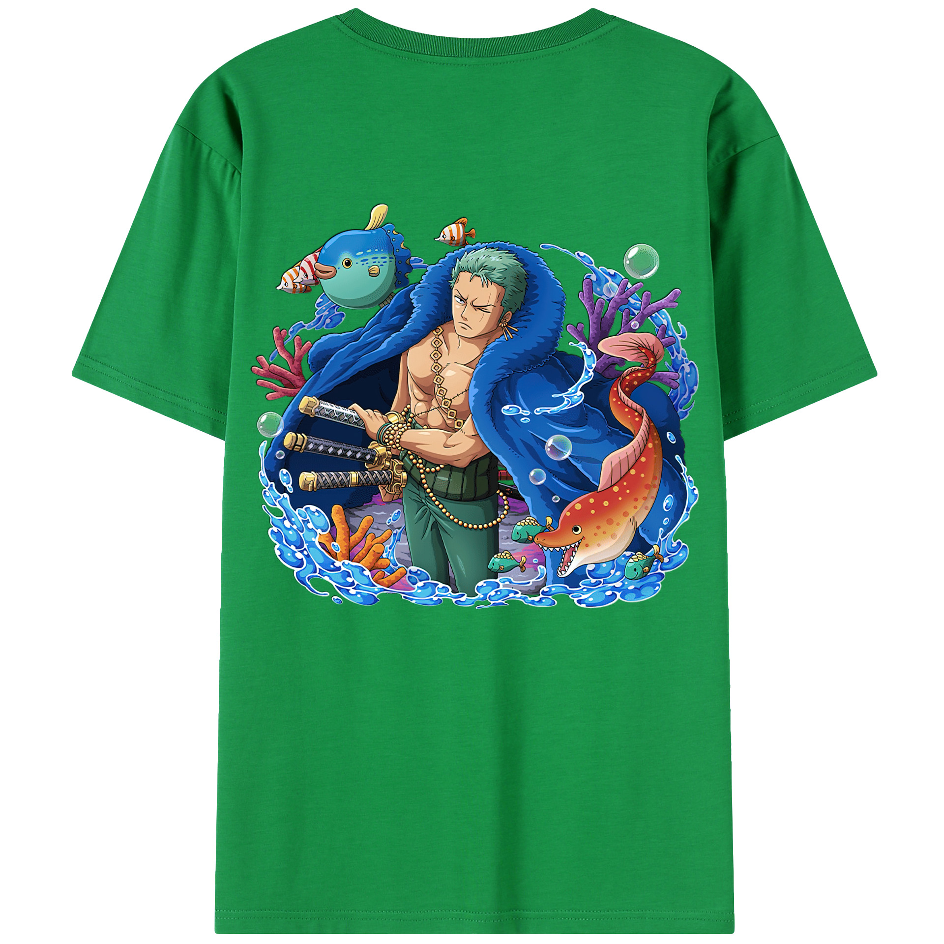 （画像用） ワンピース ロロノア・ゾロ ONE PIECE Roronoa Zoro 綿100％半袖Tシャツ（背面プリント）