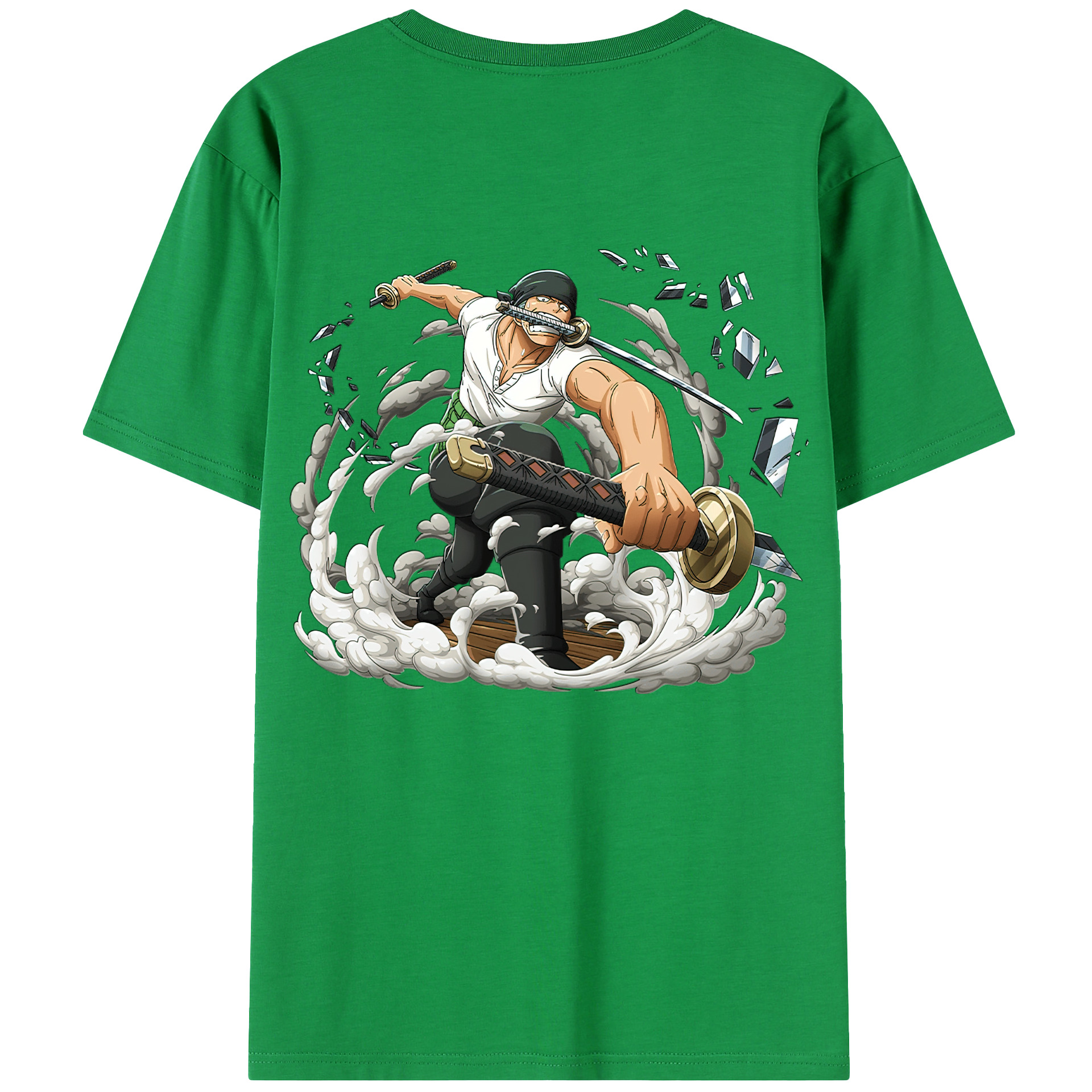 ワンピース ロロノア・ゾロ ONE PIECE Roronoa Zoro 綿100％半袖Tシャツ（背面プリント）