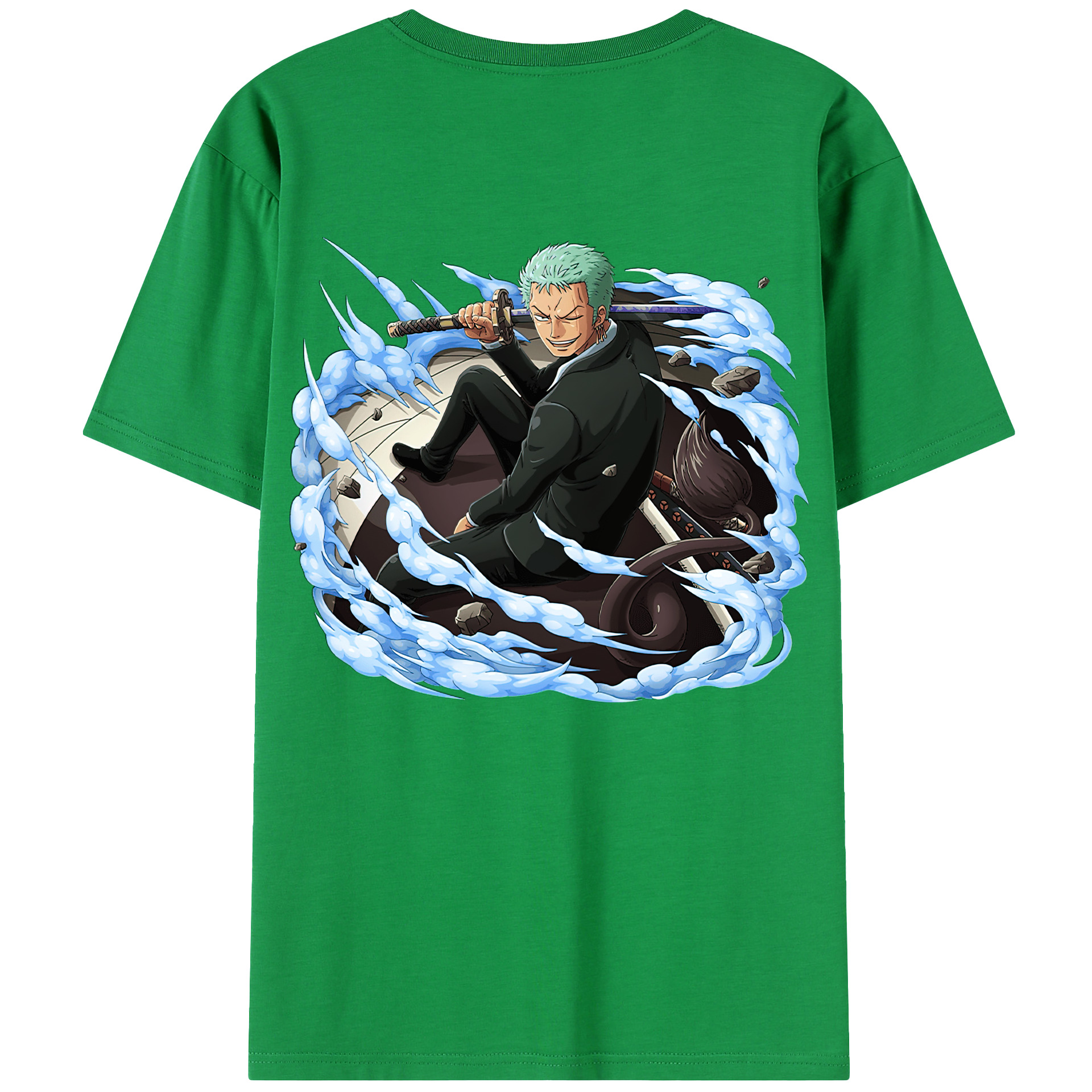 ワンピース ロロノア・ゾロ ONE PIECE Roronoa Zoro 綿100％半袖Tシャツ（背面プリント）