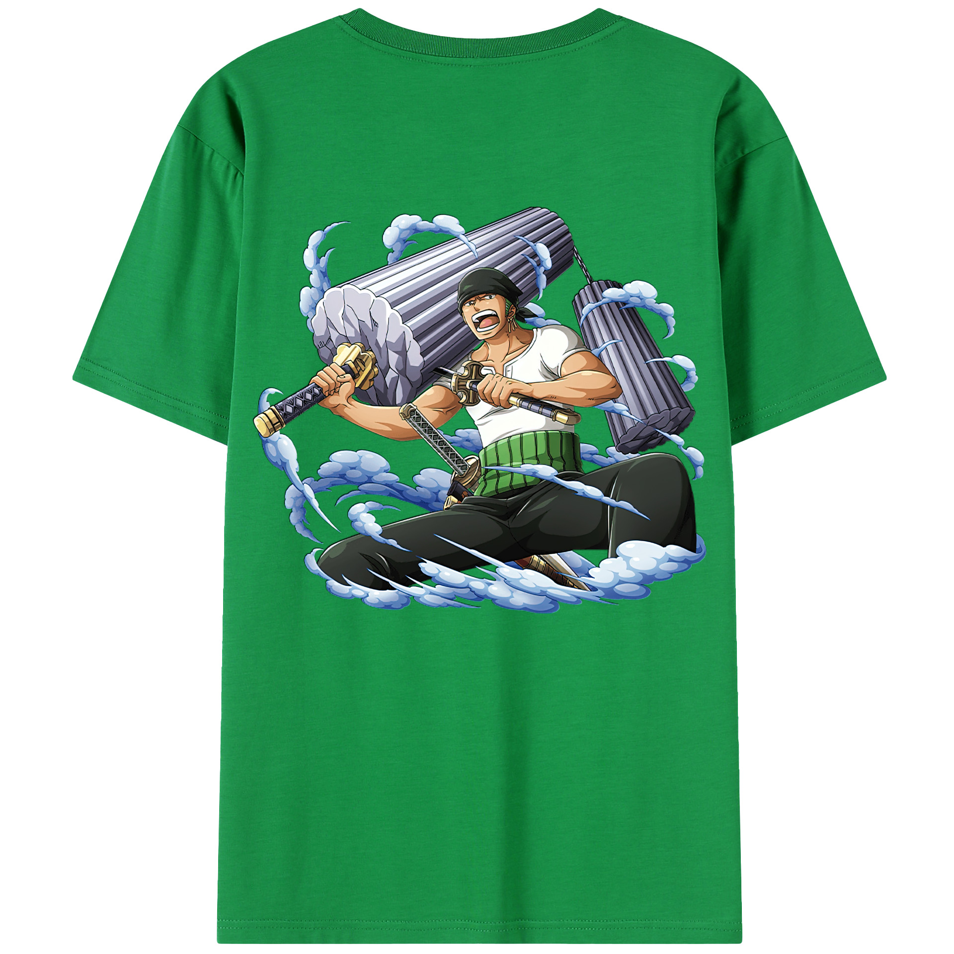 ワンピース ロロノア・ゾロ ONE PIECE Roronoa Zoro 綿100％半袖Tシャツ（背面プリント）