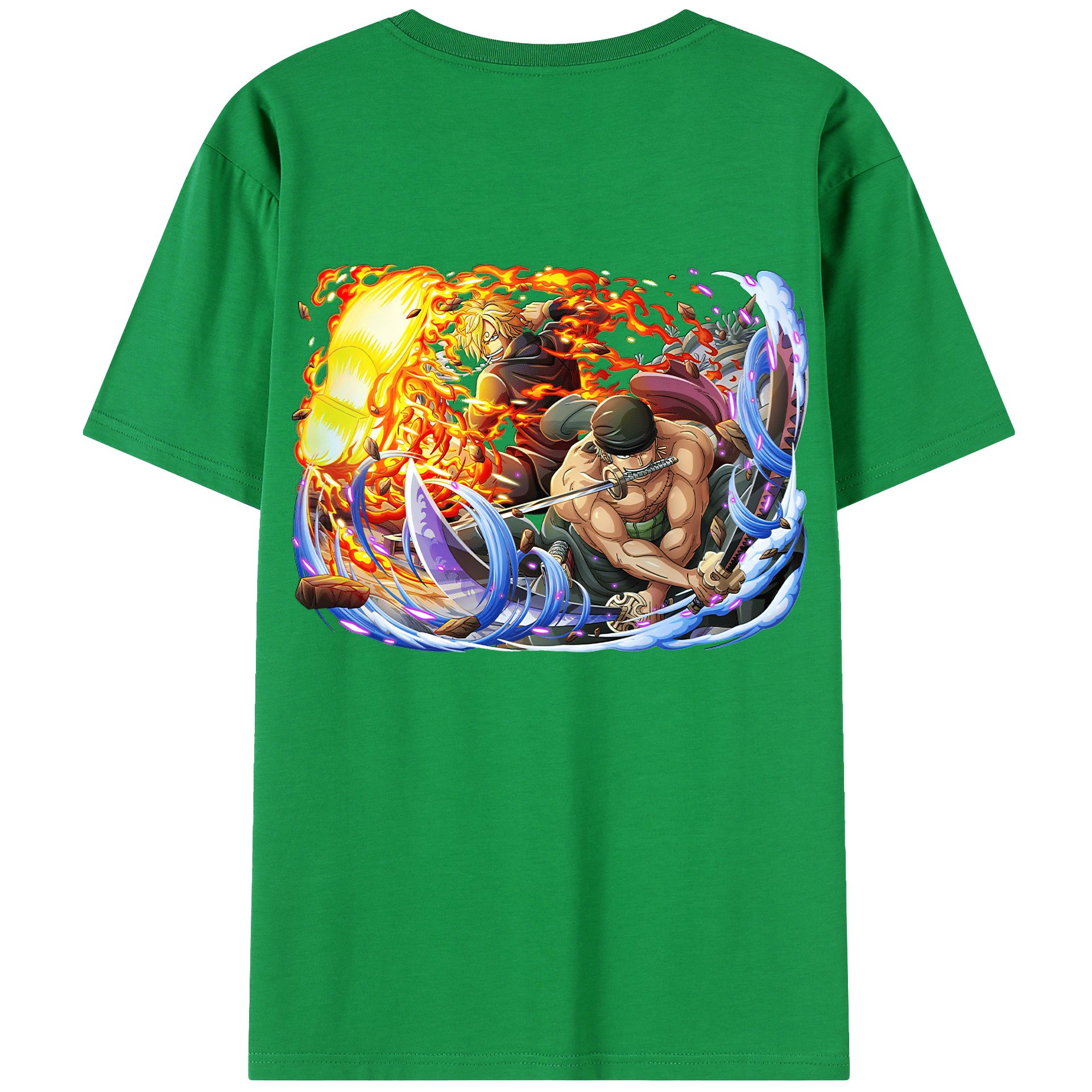 ワンピース ロロノア・ゾロ ONE PIECE Roronoa Zoro 綿100％半袖Tシャツ（背面プリント）