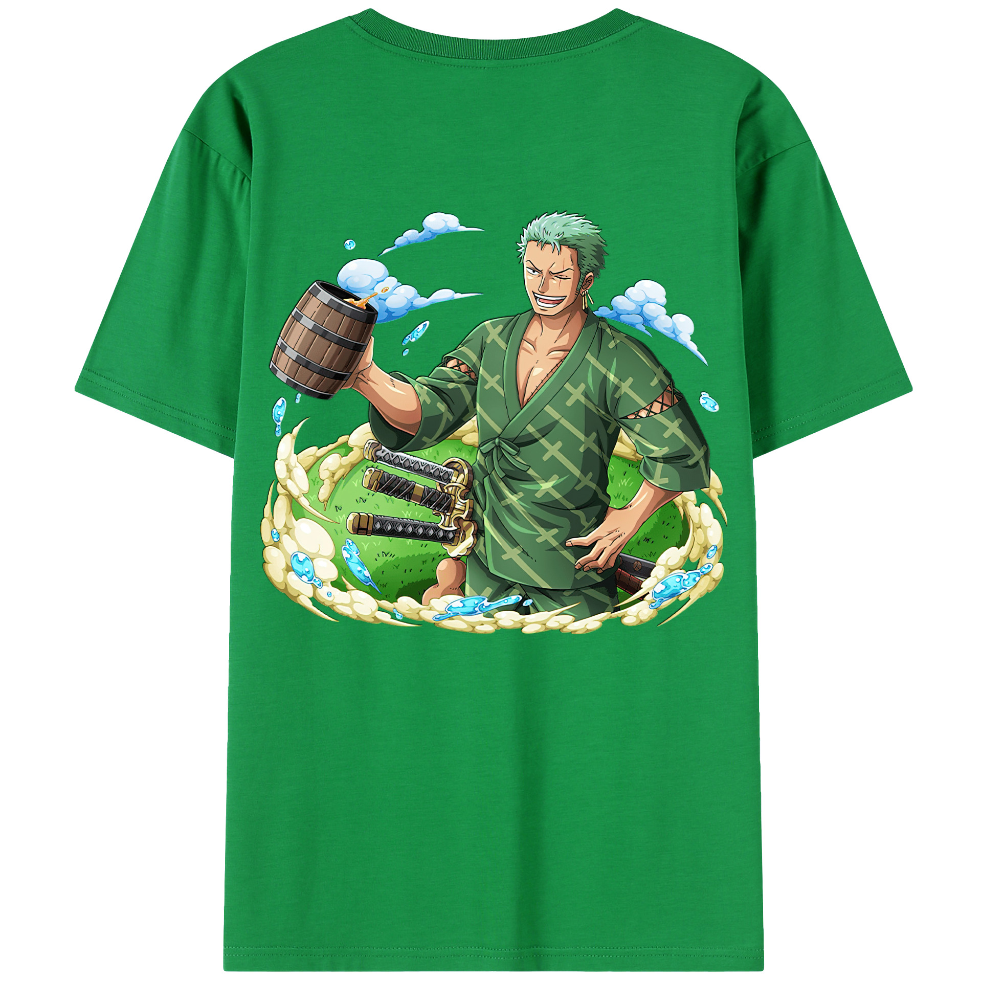 ワンピース ロロノア・ゾロ ONE PIECE Roronoa Zoro 綿100％半袖Tシャツ（背面プリント）