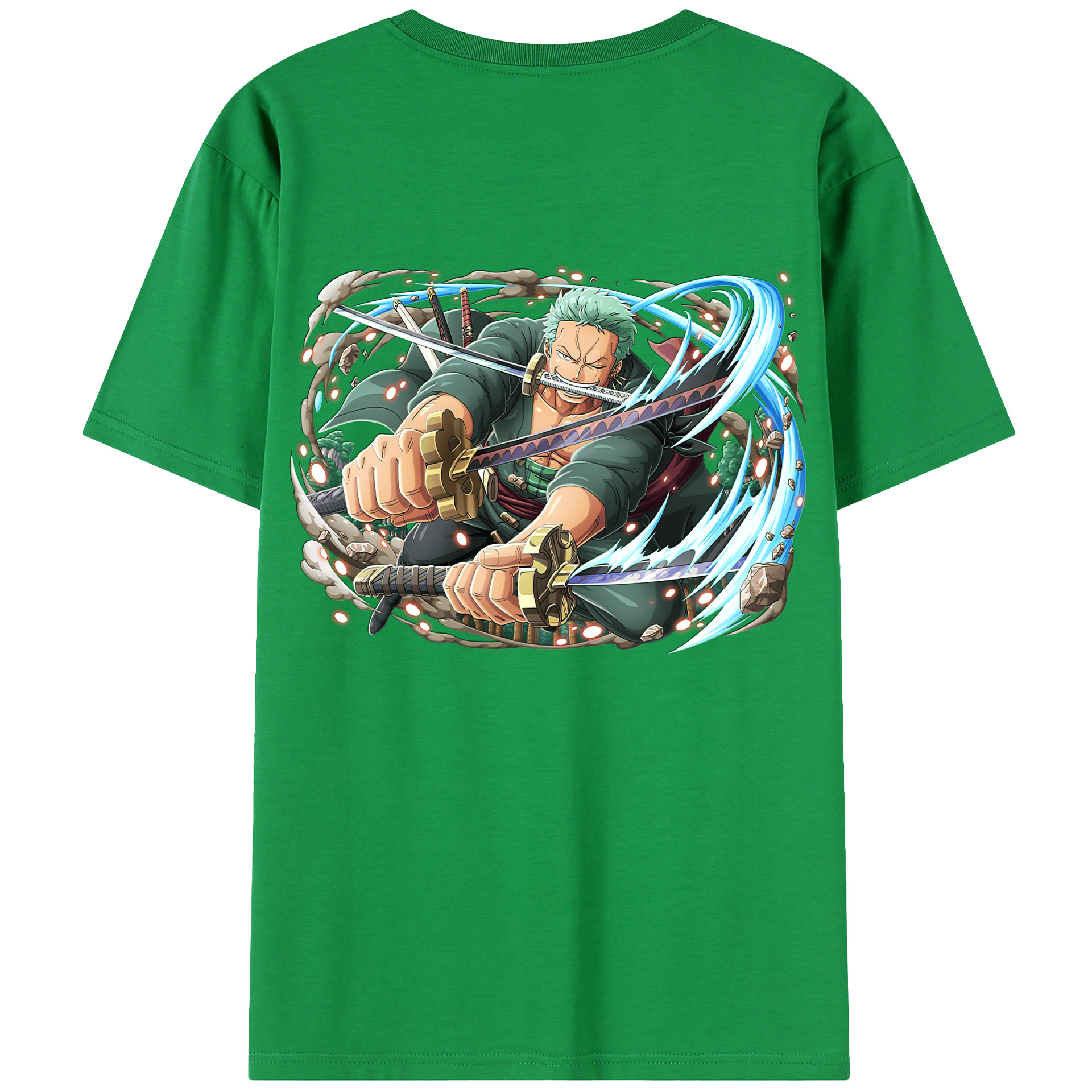 ワンピース ロロノア・ゾロ ONE PIECE Roronoa Zoro 綿100％半袖Tシャツ（背面プリント）