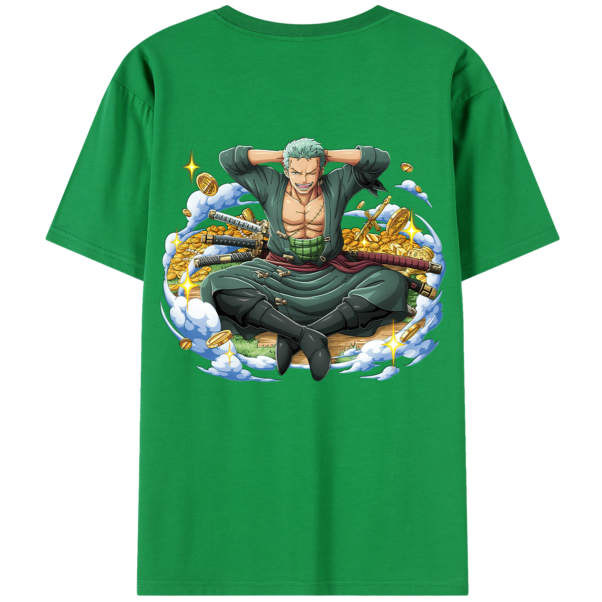 ワンピース ロロノア・ゾロ ONE PIECE Roronoa Zoro 綿100％半袖Tシャツ（背面プリント）