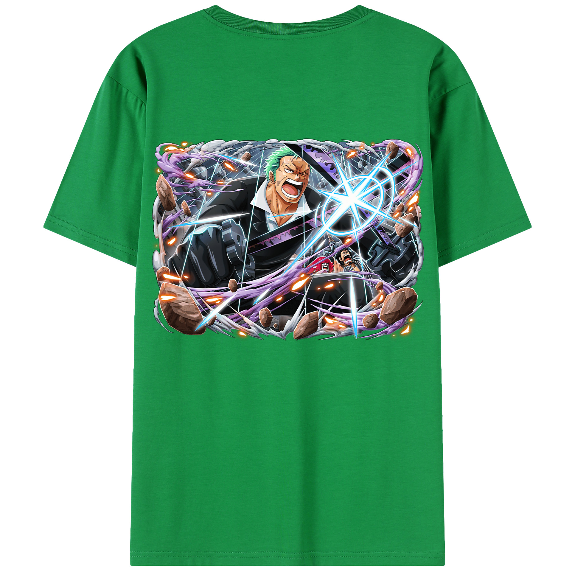 ワンピース ロロノア・ゾロ ONE PIECE Roronoa Zoro 綿100％半袖Tシャツ（背面プリント）