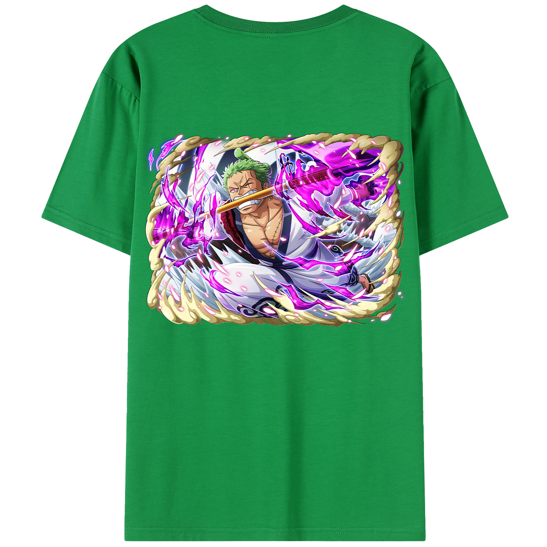 ワンピース ロロノア・ゾロ ONE PIECE Roronoa Zoro 綿100％半袖Tシャツ（背面プリント）