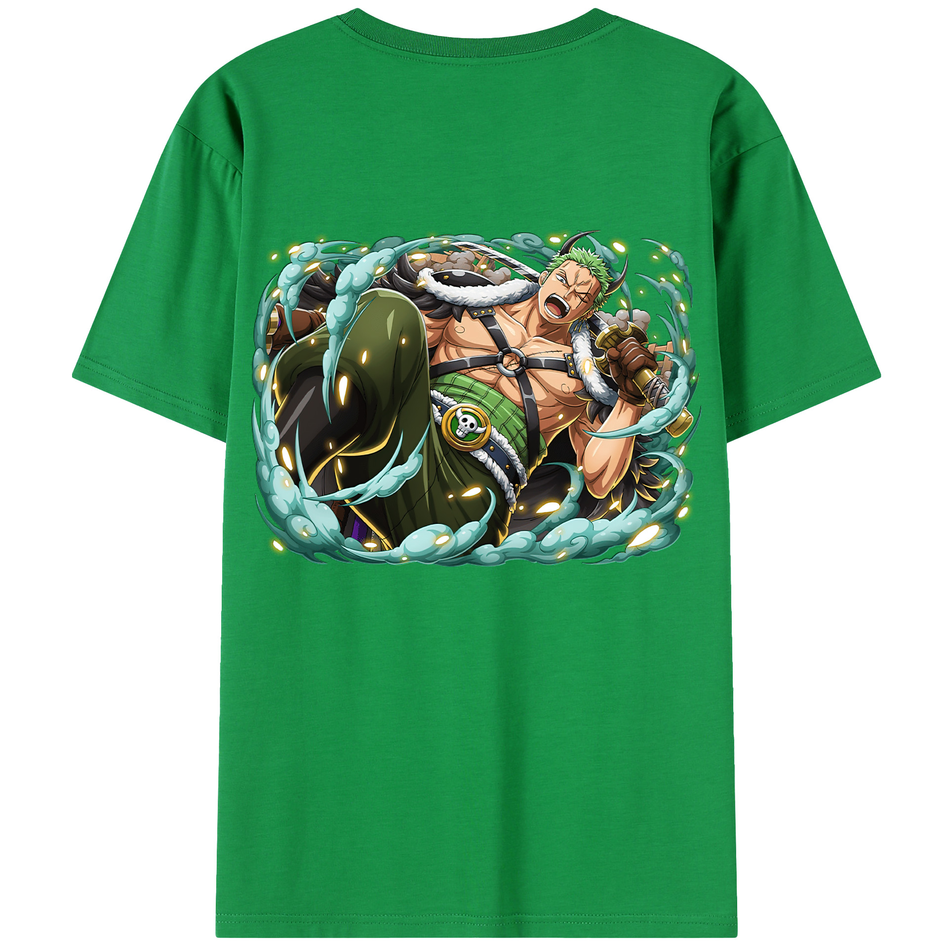 ワンピース ロロノア・ゾロ ONE PIECE Roronoa Zoro 綿100％半袖Tシャツ（背面プリント）