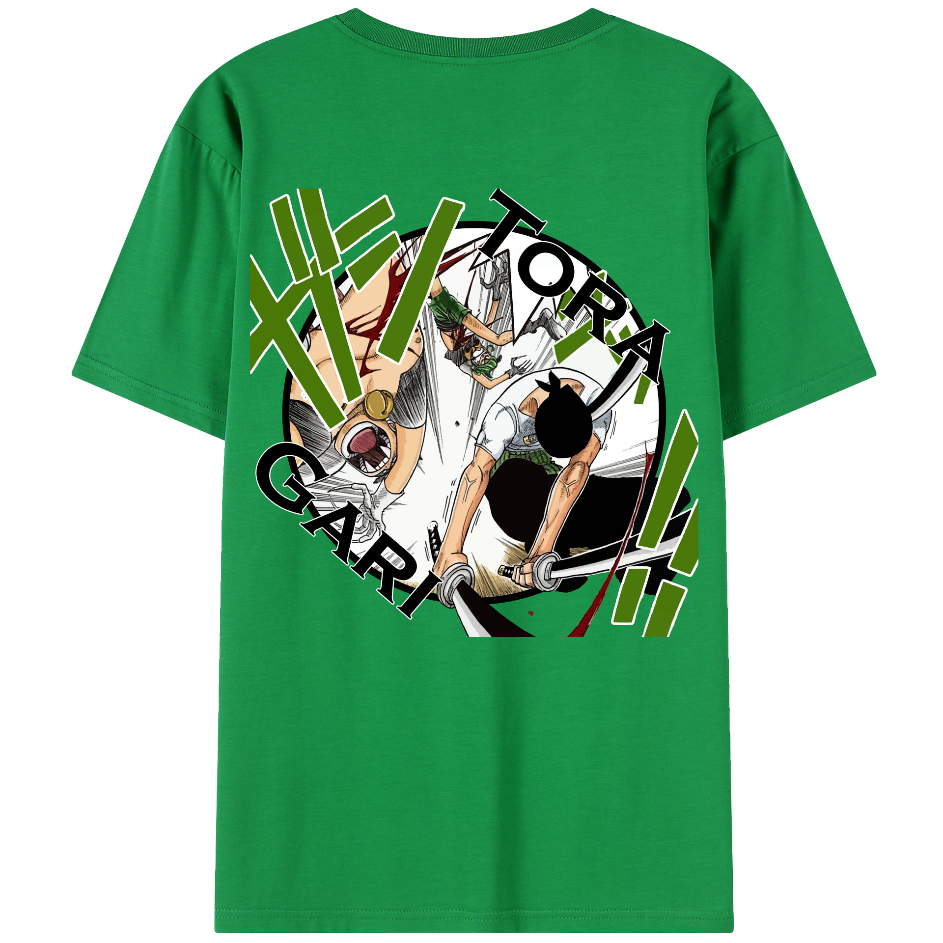 ワンピース ロロノア・ゾロ ONE PIECE Roronoa Zoro 綿100％半袖Tシャツ（背面プリント）