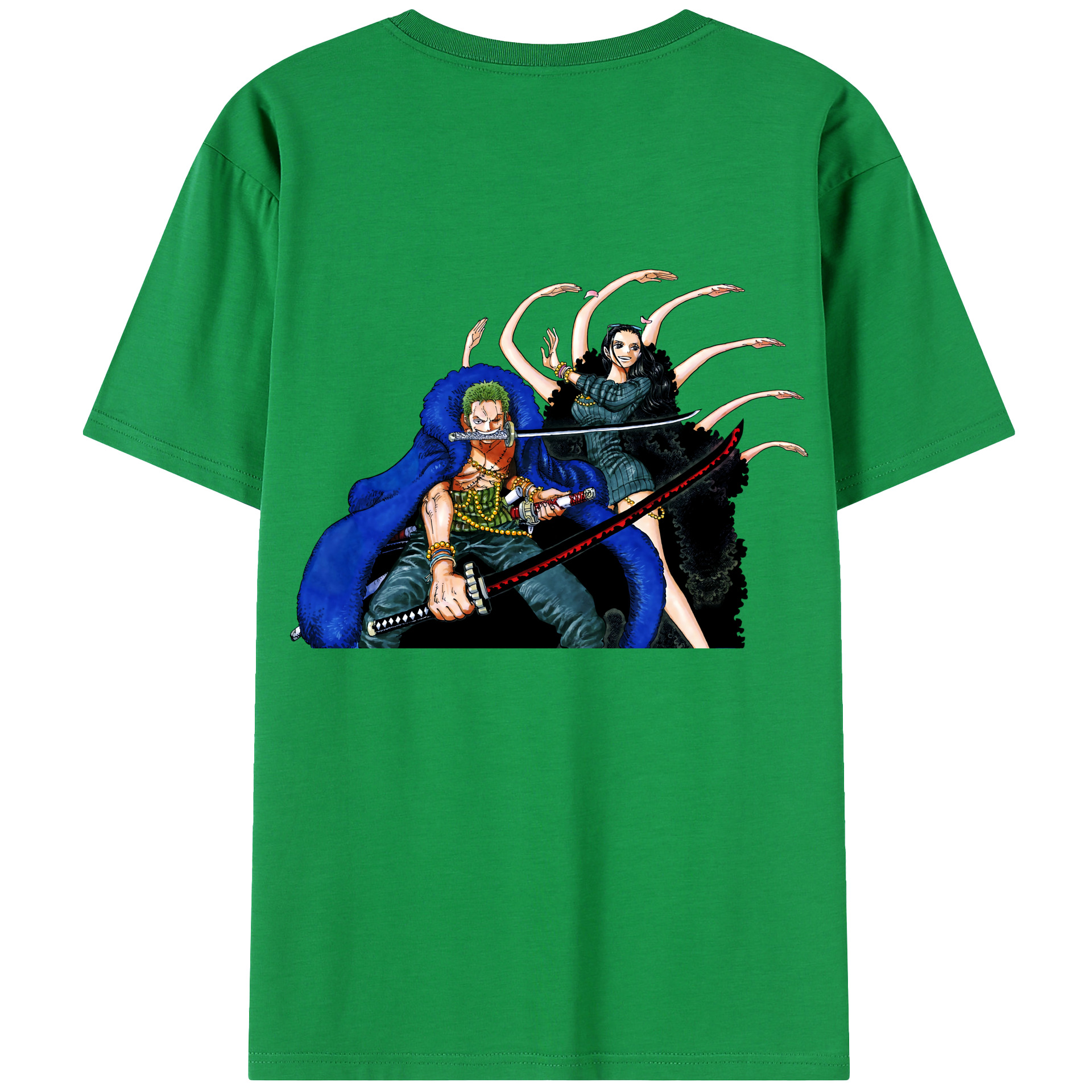 ワンピース ロロノア・ゾロ ONE PIECE Roronoa Zoro 綿100％半袖Tシャツ（背面プリント）