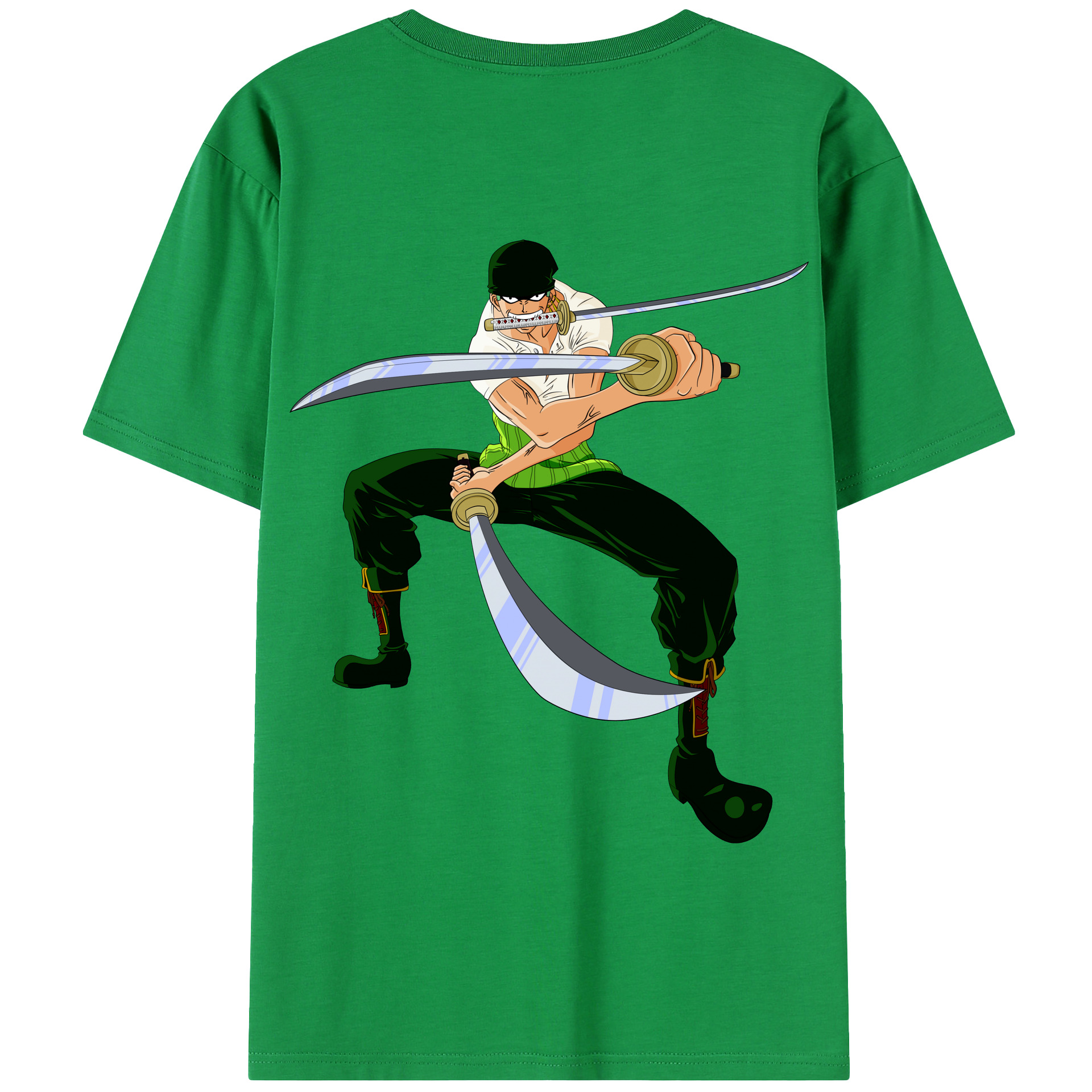 ワンピース ロロノア・ゾロ ONE PIECE Roronoa Zoro 綿100％半袖Tシャツ（背面プリント）