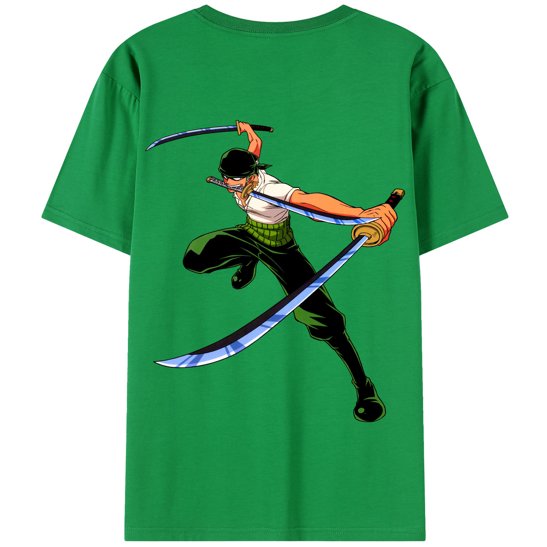 ワンピース ロロノア・ゾロ ONE PIECE Roronoa Zoro 綿100％半袖Tシャツ（背面プリント）
