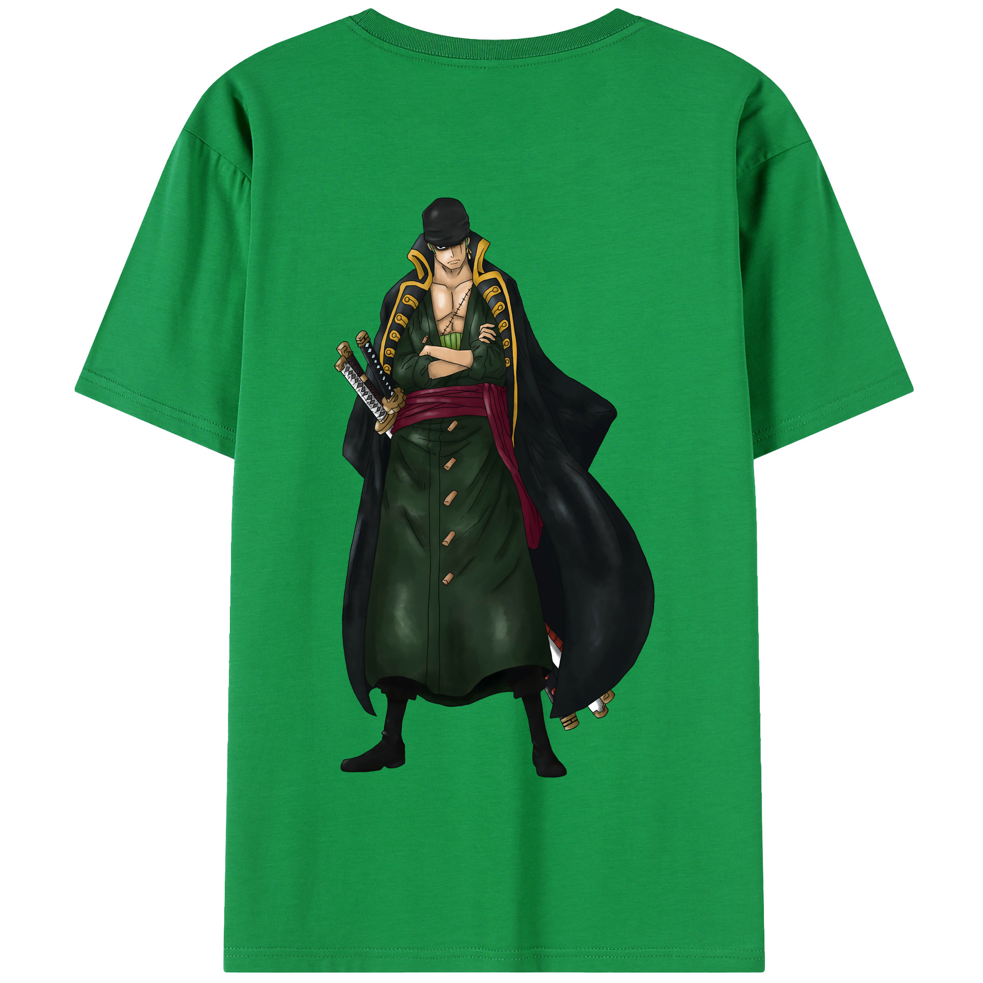 ワンピース ロロノア・ゾロ ONE PIECE Roronoa Zoro 綿100％半袖Tシャツ（背面プリント）