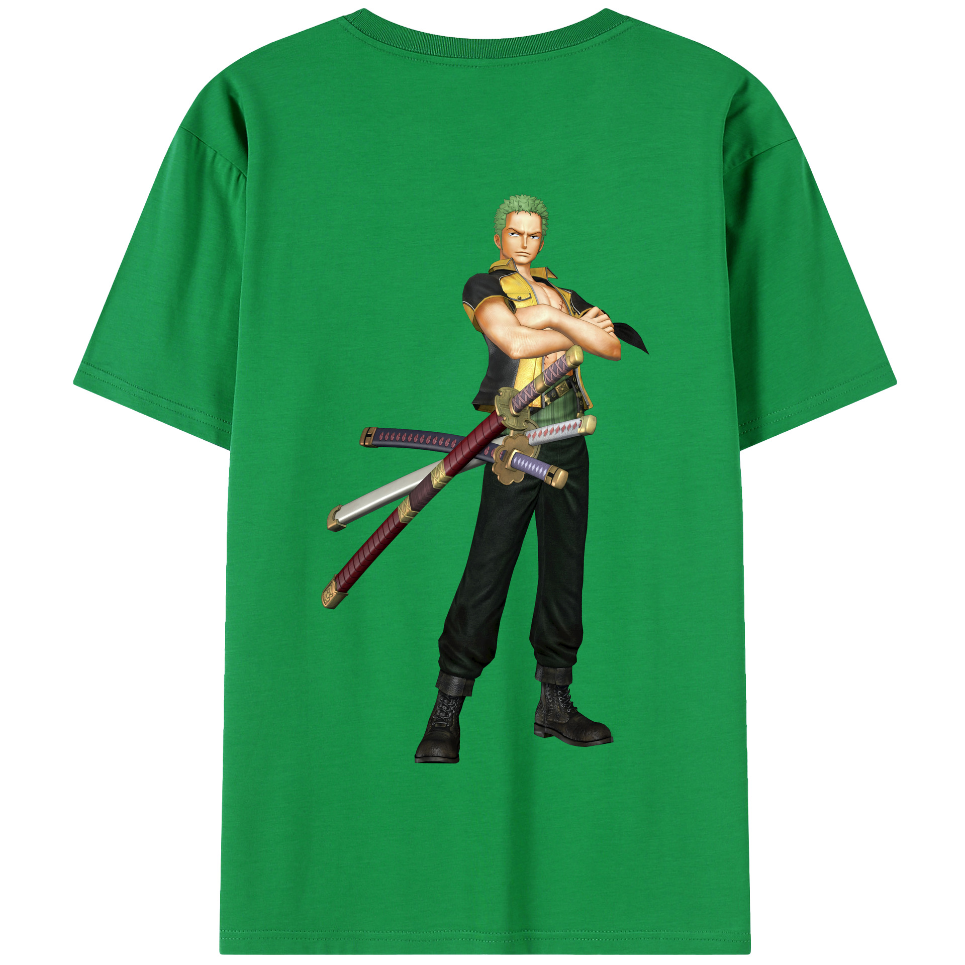 ワンピース ロロノア・ゾロ ONE PIECE Roronoa Zoro 綿100％半袖Tシャツ（背面プリント）
