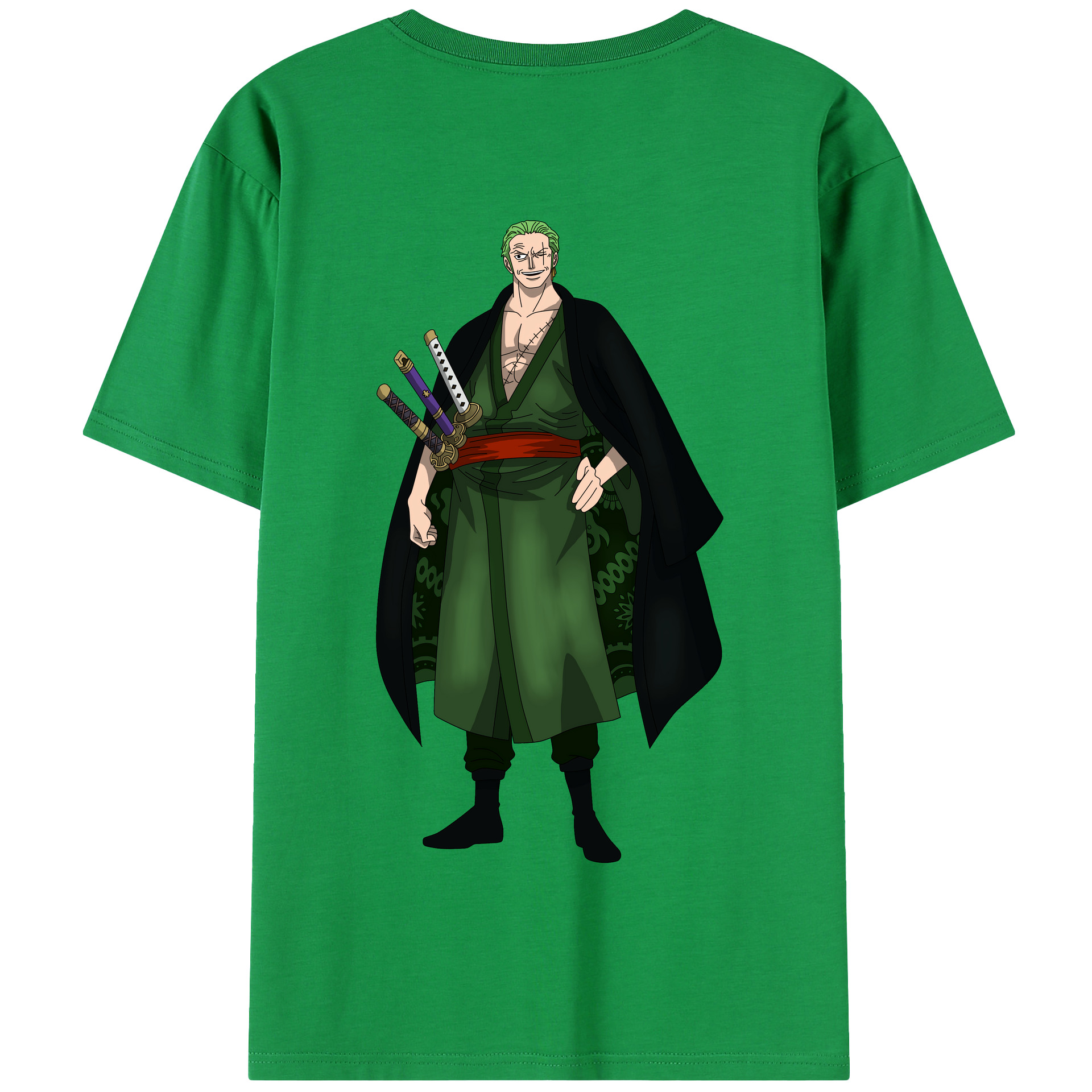 ワンピース ロロノア・ゾロ ONE PIECE Roronoa Zoro 綿100％半袖Tシャツ（背面プリント）