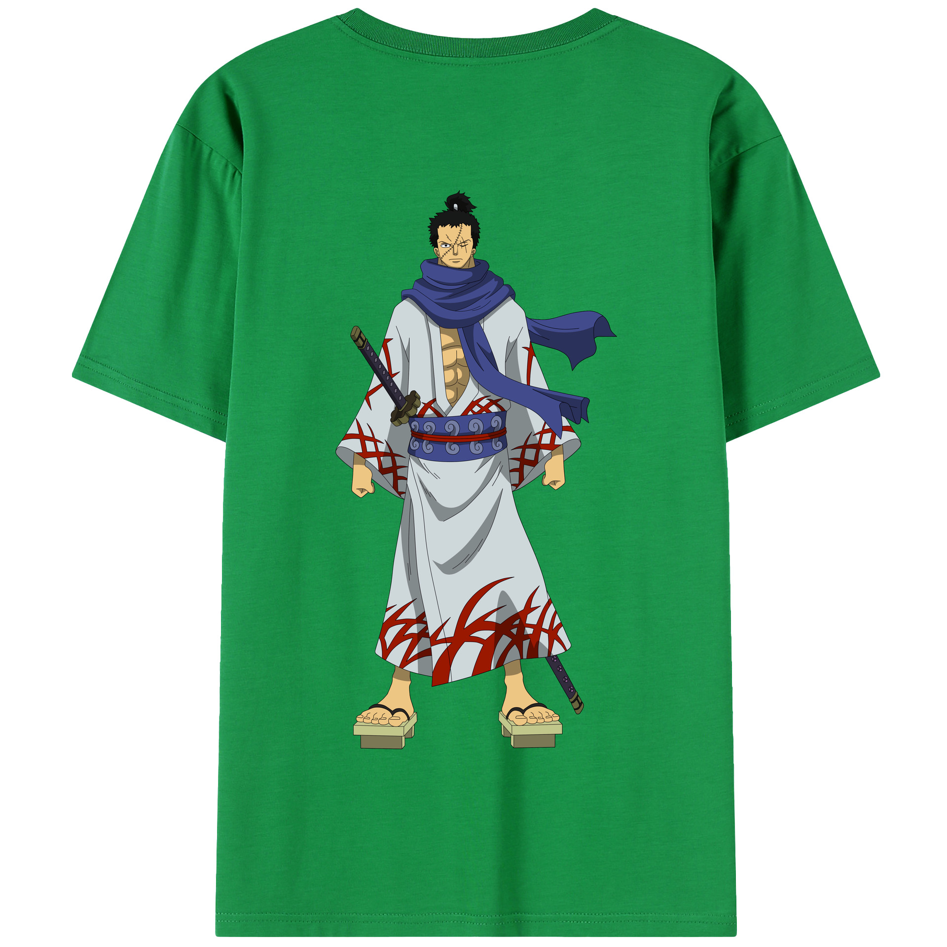 ワンピース ロロノア・ゾロ ONE PIECE Roronoa Zoro 綿100％半袖Tシャツ（背面プリント）