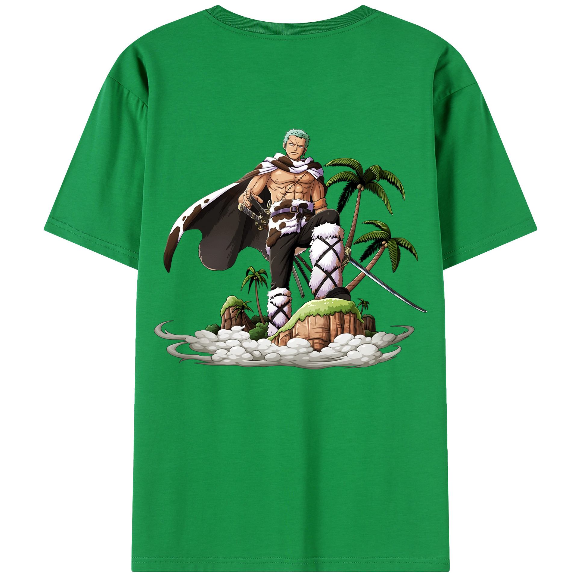 ワンピース ロロノア・ゾロ ONE PIECE Roronoa Zoro 綿100％半袖Tシャツ（背面プリント）
