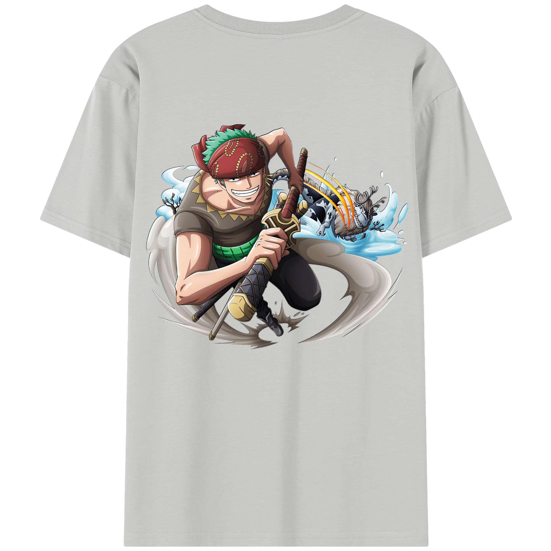 ワンピース ロロノア・ゾロ ONE PIECE Roronoa Zoro 綿100％半袖Tシャツ（背面プリント）
