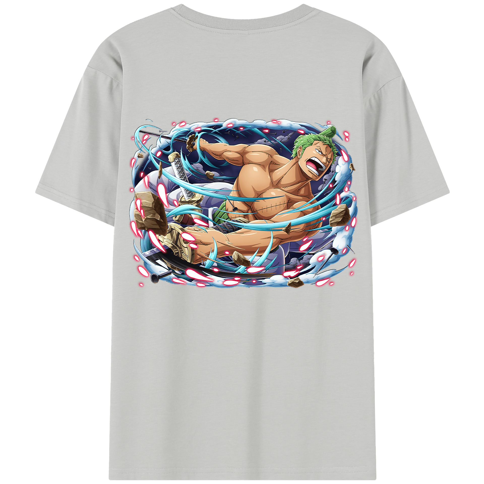 ワンピース ロロノア・ゾロ ONE PIECE Roronoa Zoro 綿100％半袖Tシャツ（背面プリント）
