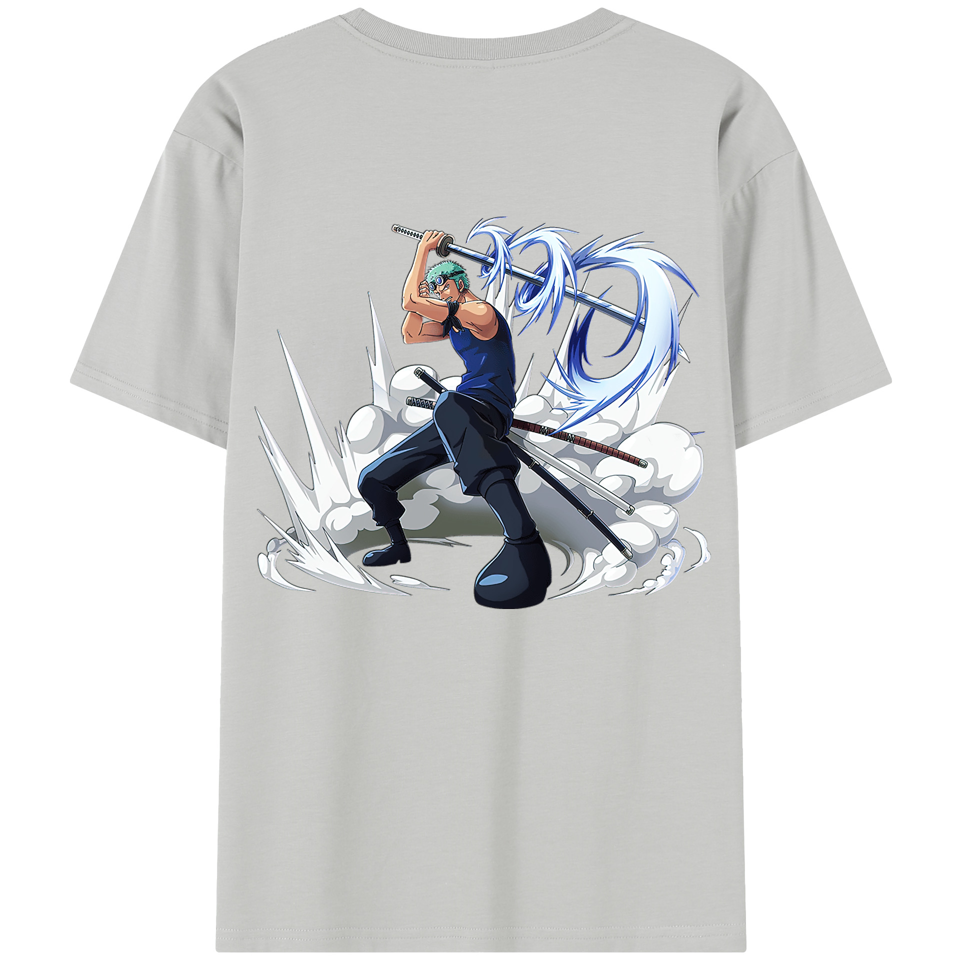 ワンピース ロロノア・ゾロ ONE PIECE Roronoa Zoro 綿100％半袖Tシャツ（背面プリント）
