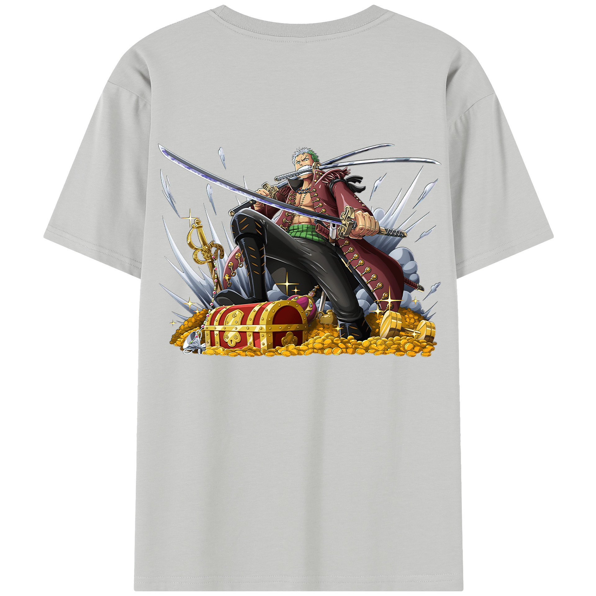 ワンピース ロロノア・ゾロ ONE PIECE Roronoa Zoro 綿100％半袖Tシャツ（背面プリント）