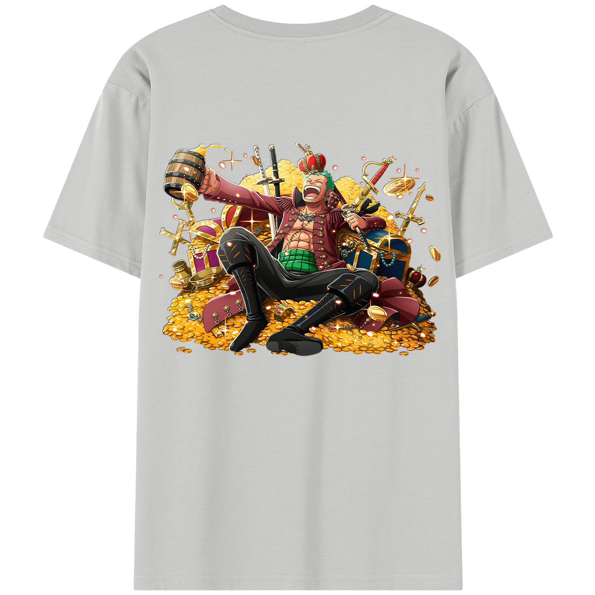 ワンピース ロロノア・ゾロ ONE PIECE Roronoa Zoro 綿100％半袖Tシャツ（背面プリント）