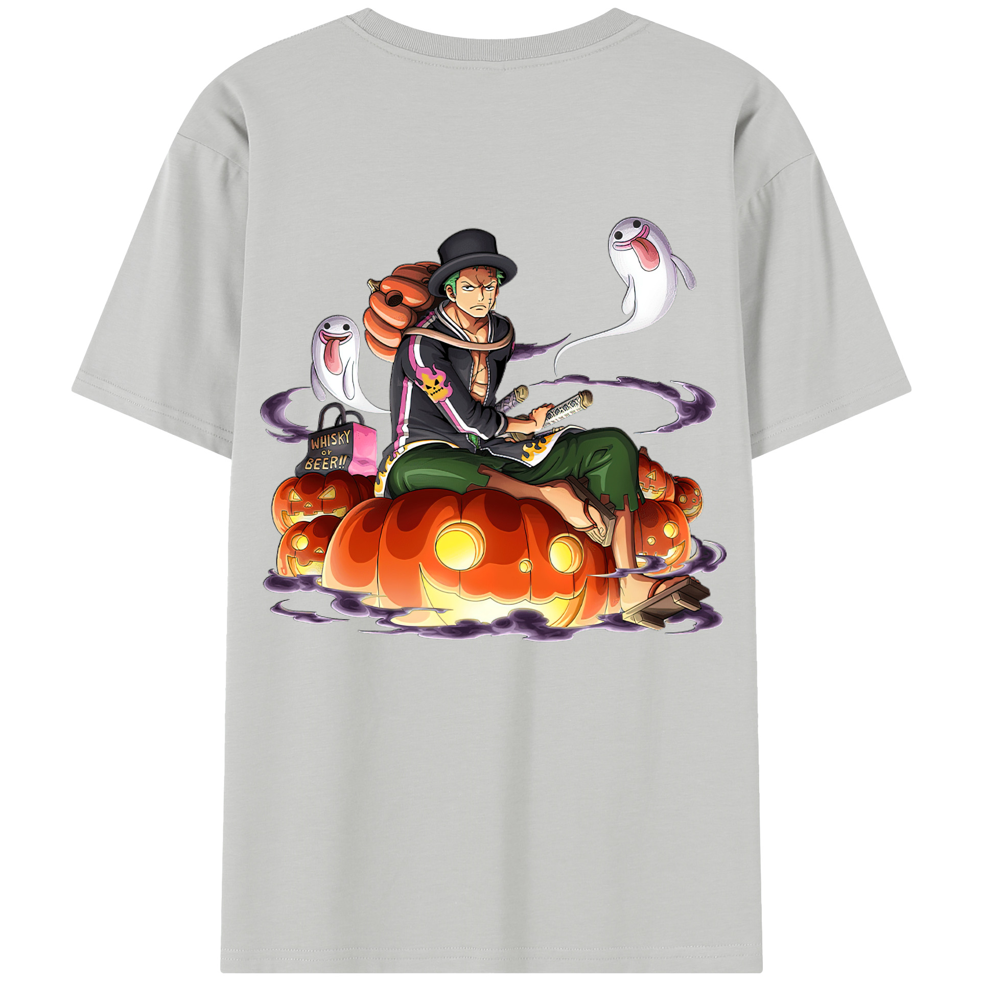 ワンピース ロロノア・ゾロ ONE PIECE Roronoa Zoro 綿100％半袖Tシャツ（背面プリント）