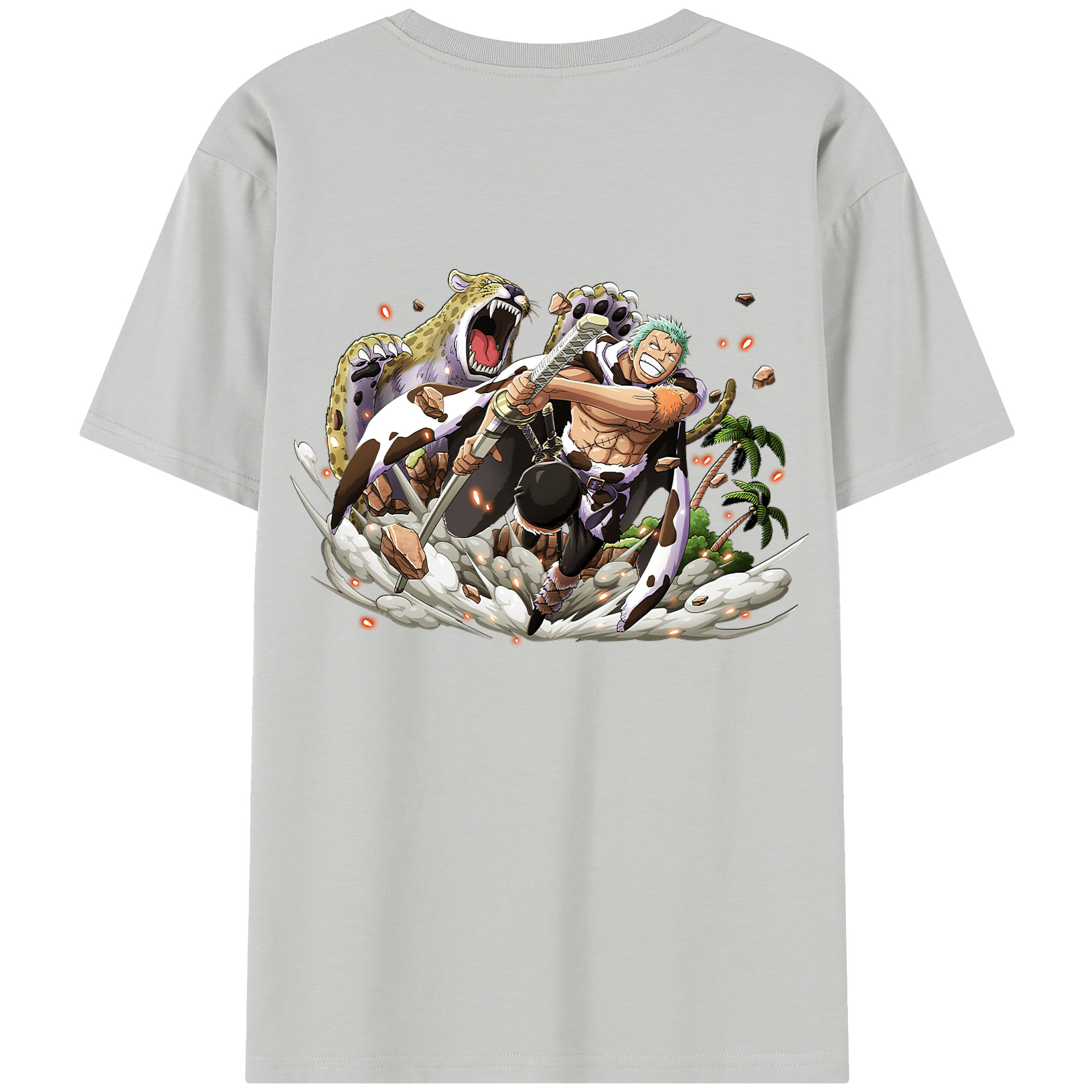ワンピース ロロノア・ゾロ ONE PIECE Roronoa Zoro 綿100％半袖Tシャツ（背面プリント）