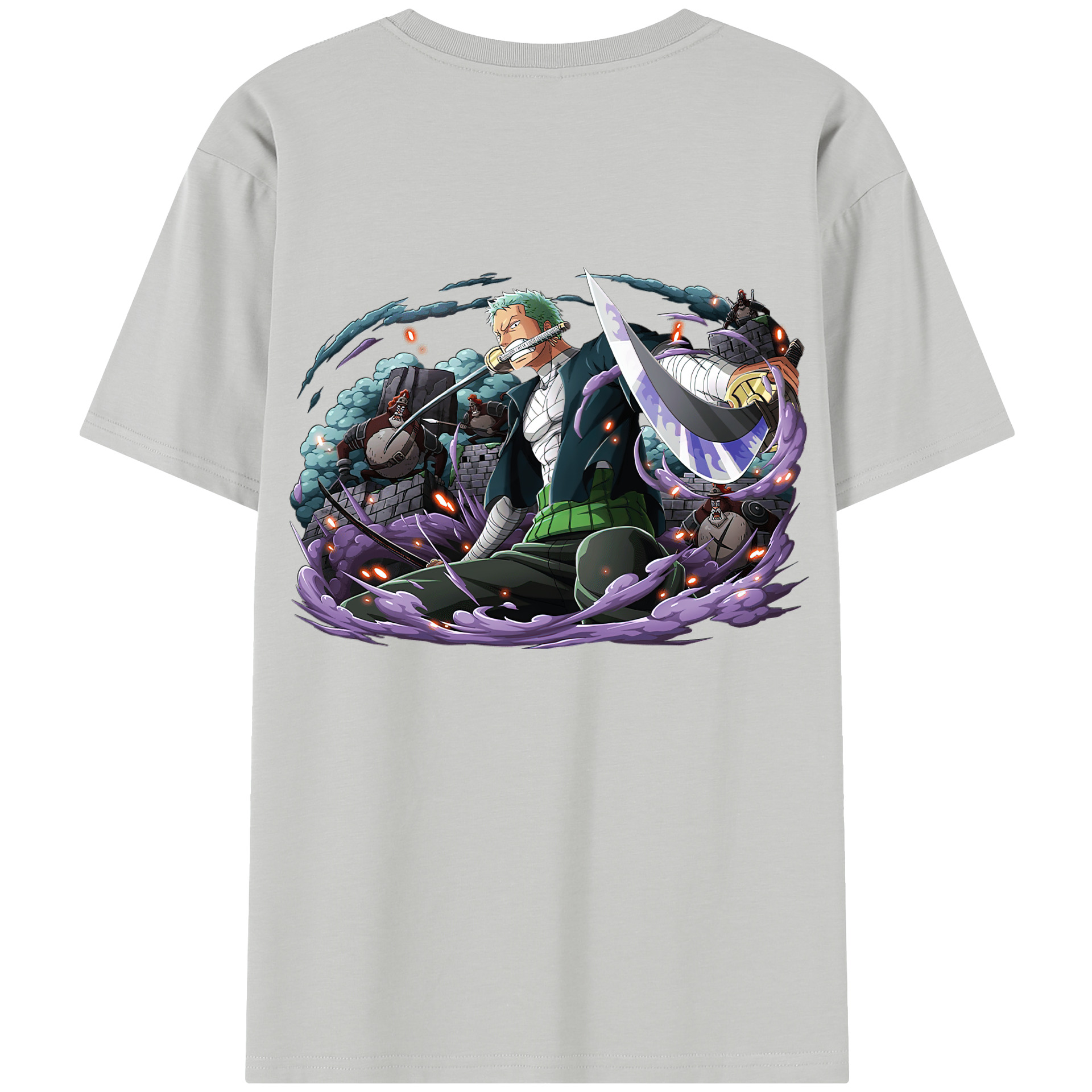 ワンピース ロロノア・ゾロ ONE PIECE Roronoa Zoro 綿100％半袖Tシャツ（背面プリント）