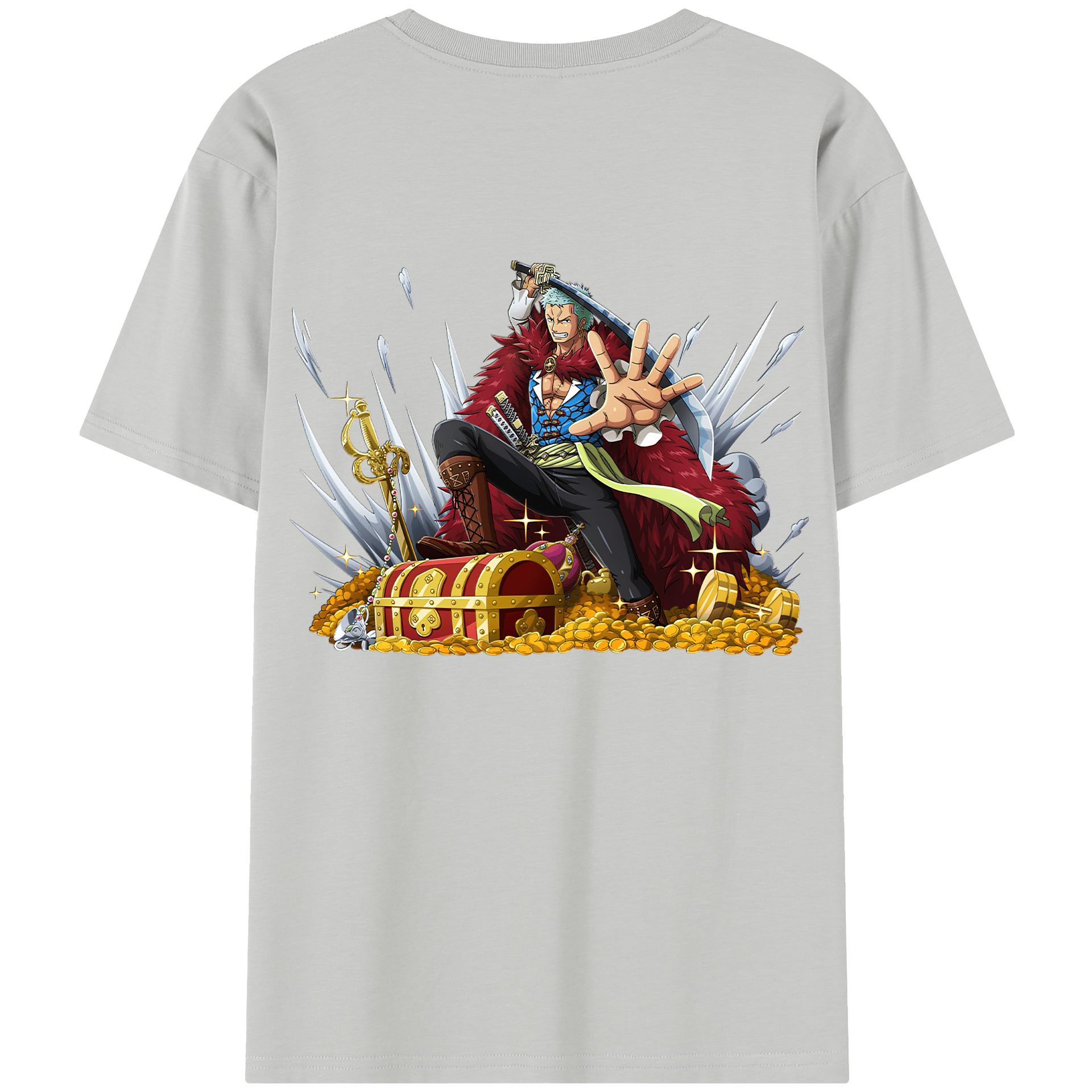 ワンピース ロロノア・ゾロ ONE PIECE Roronoa Zoro 綿100％半袖Tシャツ（背面プリント）