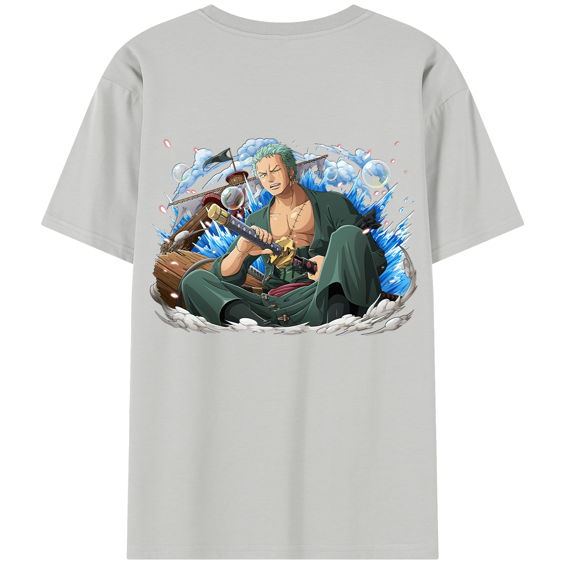 ワンピース ロロノア・ゾロ ONE PIECE Roronoa Zoro 綿100％半袖Tシャツ（背面プリント）