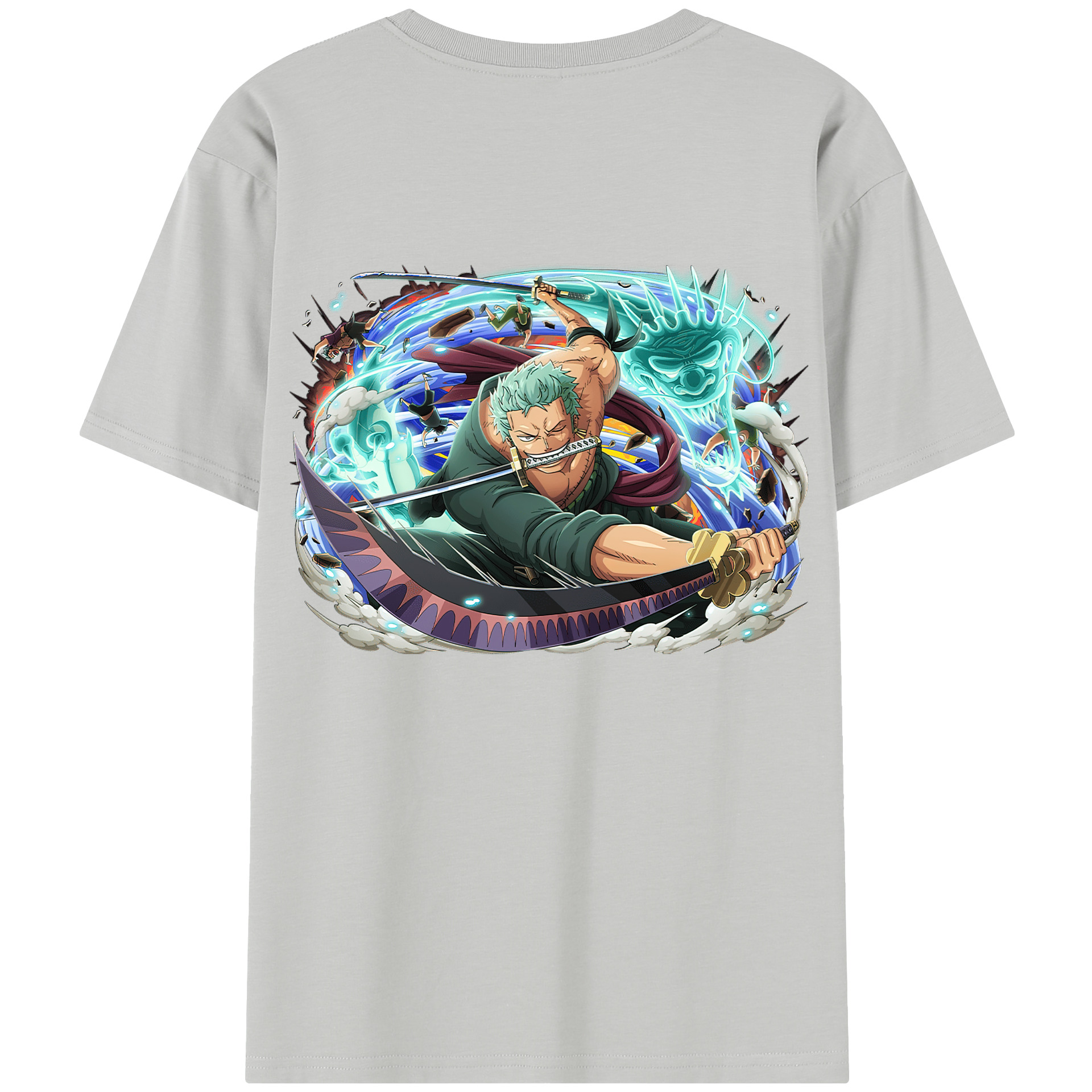ワンピース ロロノア・ゾロ ONE PIECE Roronoa Zoro 綿100％半袖Tシャツ（背面プリント）