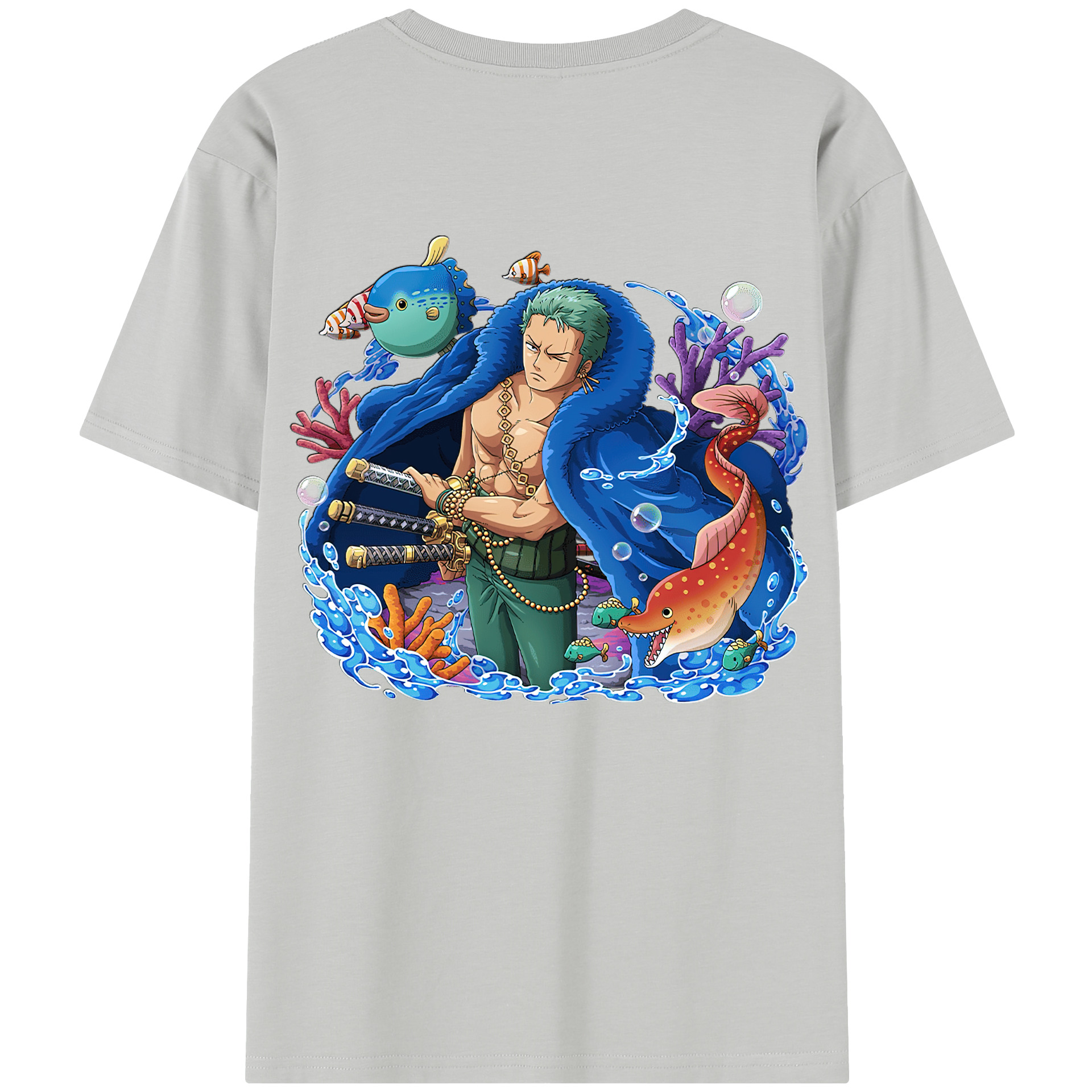 （画像用） ワンピース ロロノア・ゾロ ONE PIECE Roronoa Zoro 綿100％半袖Tシャツ（背面プリント）