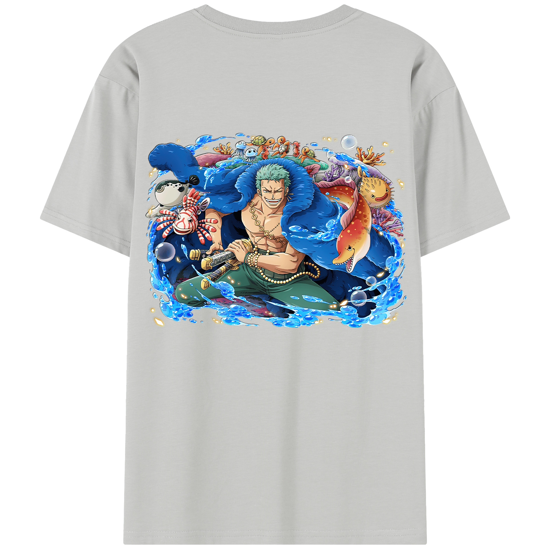 ワンピース ロロノア・ゾロ ONE PIECE Roronoa Zoro 綿100％半袖Tシャツ（背面プリント）