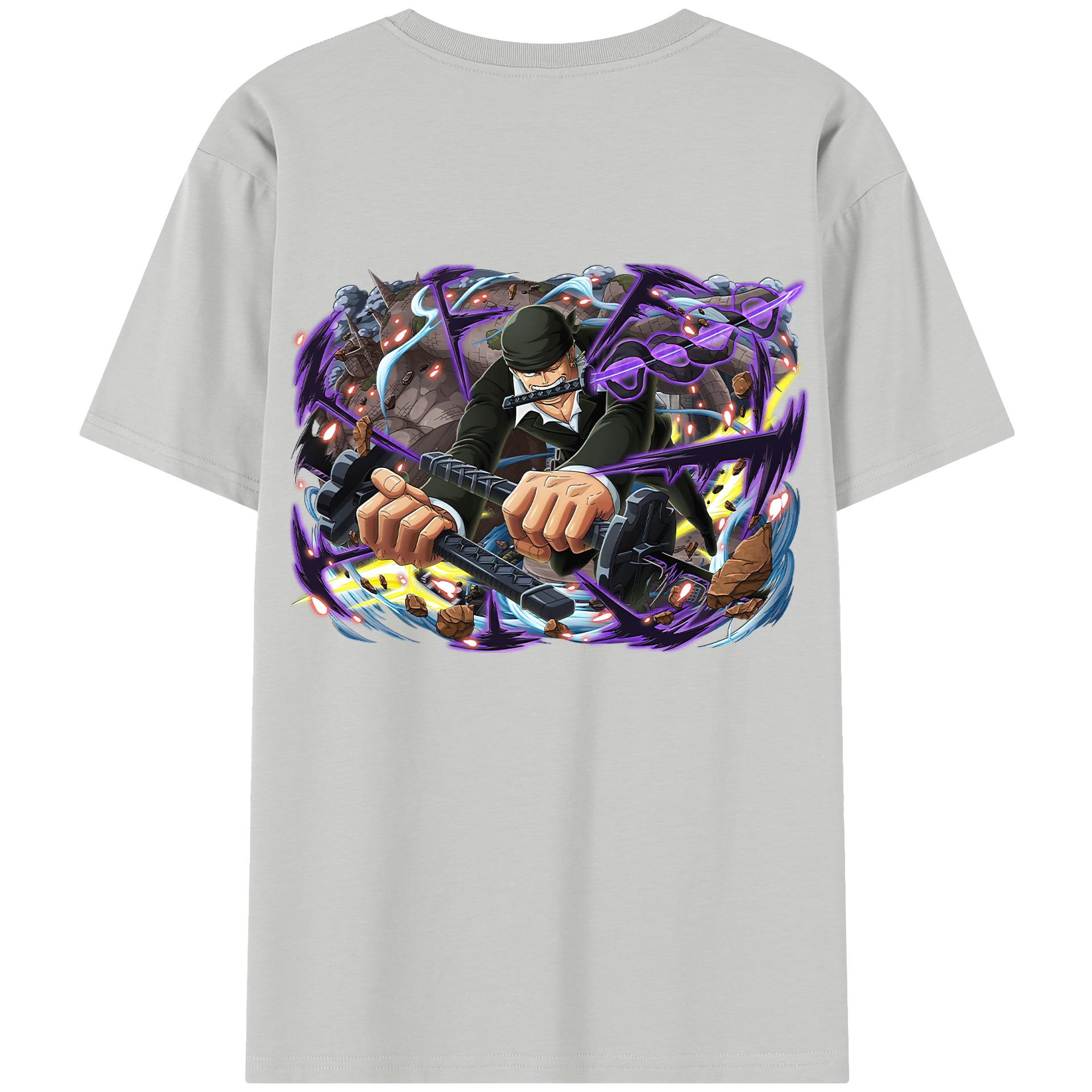 ワンピース ロロノア・ゾロ ONE PIECE Roronoa Zoro 綿100％半袖Tシャツ（背面プリント）