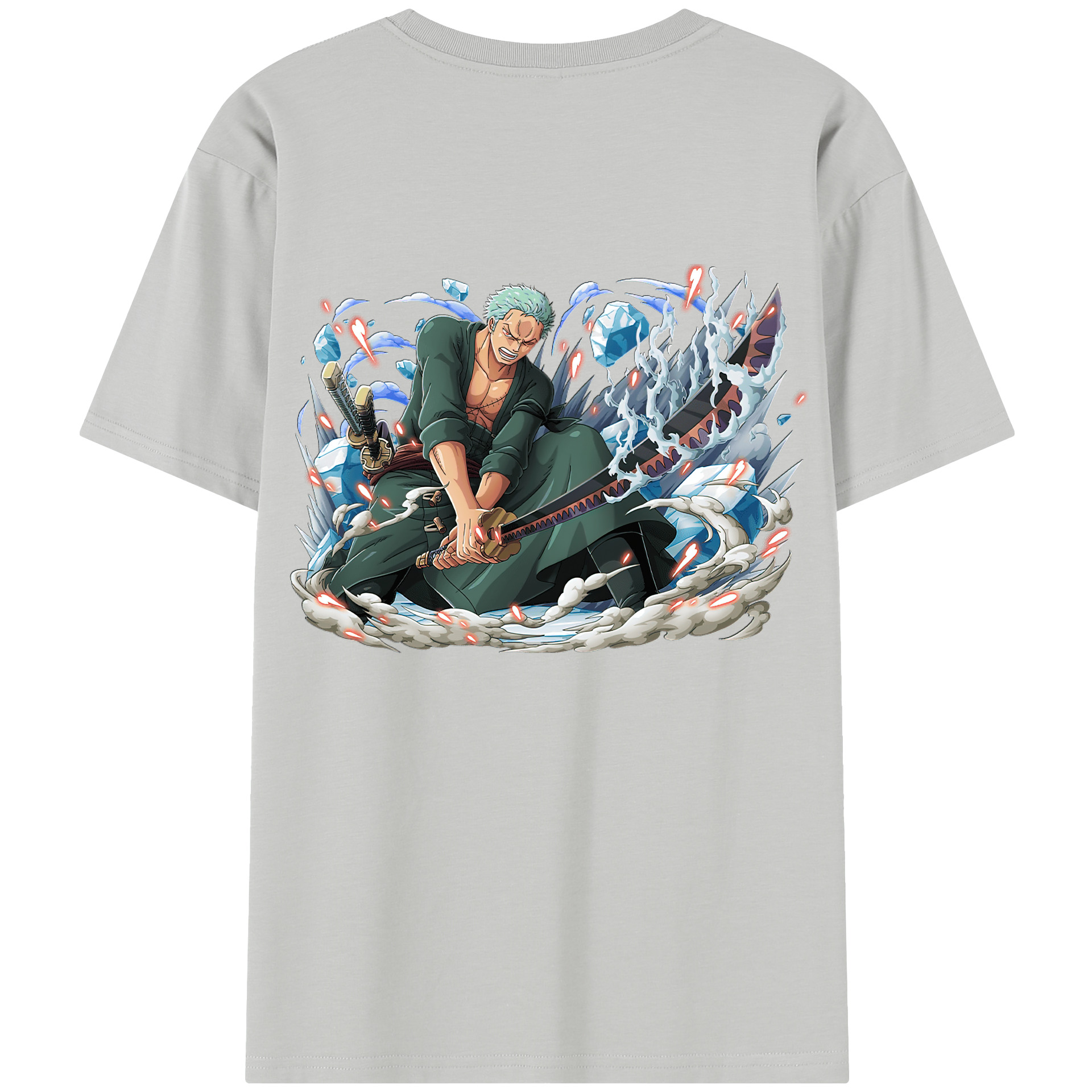 ワンピース ロロノア・ゾロ ONE PIECE Roronoa Zoro 綿100％半袖Tシャツ（背面プリント）
