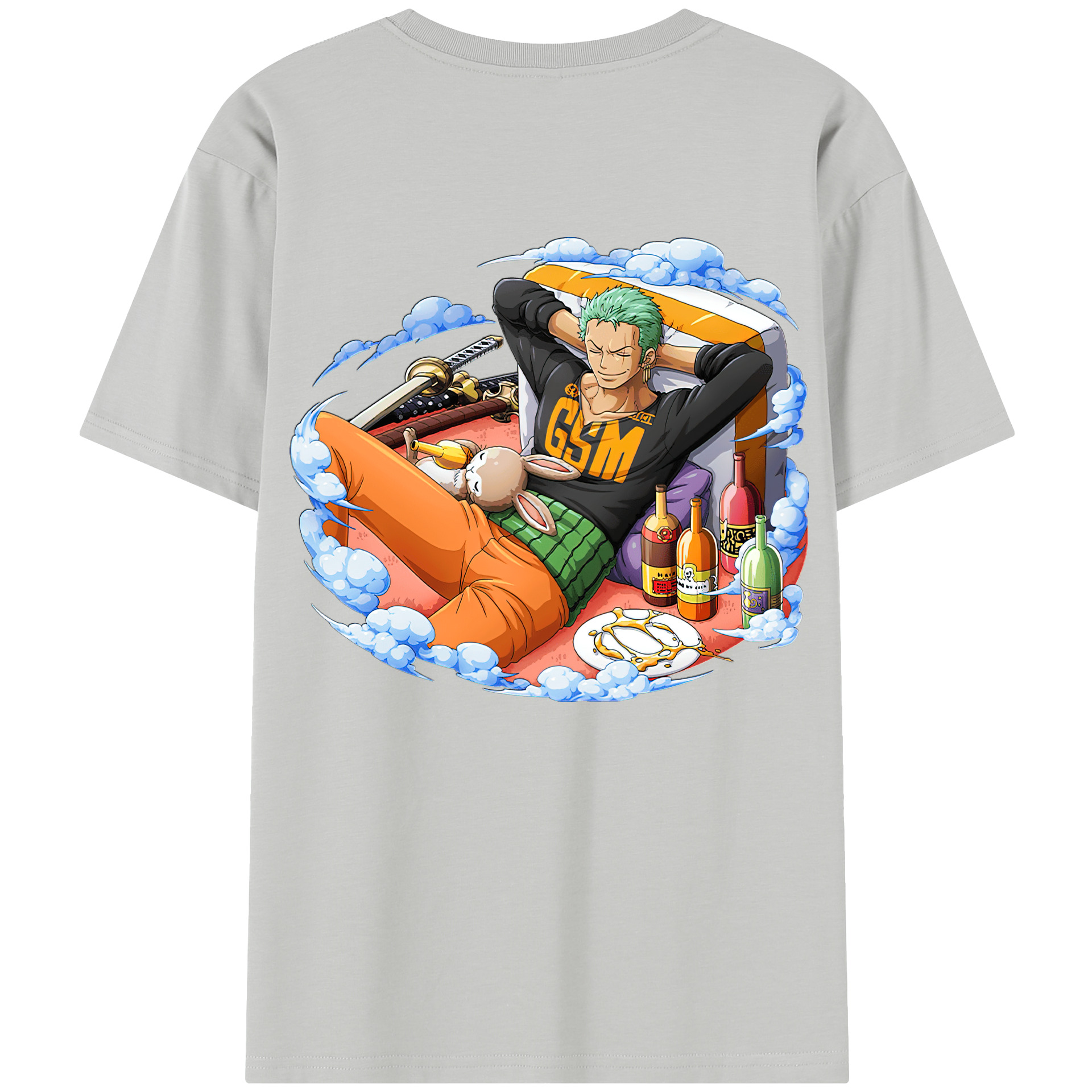 ワンピース ロロノア・ゾロ ONE PIECE Roronoa Zoro 綿100％半袖Tシャツ（背面プリント）